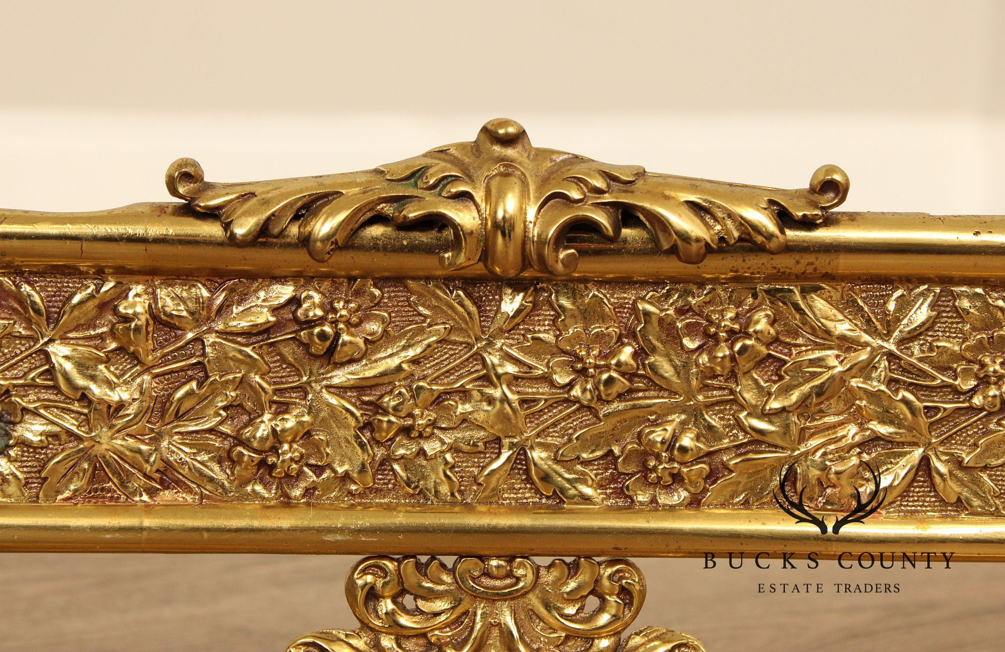 French Louis XV Style Gilt Brass Fireplace Fender