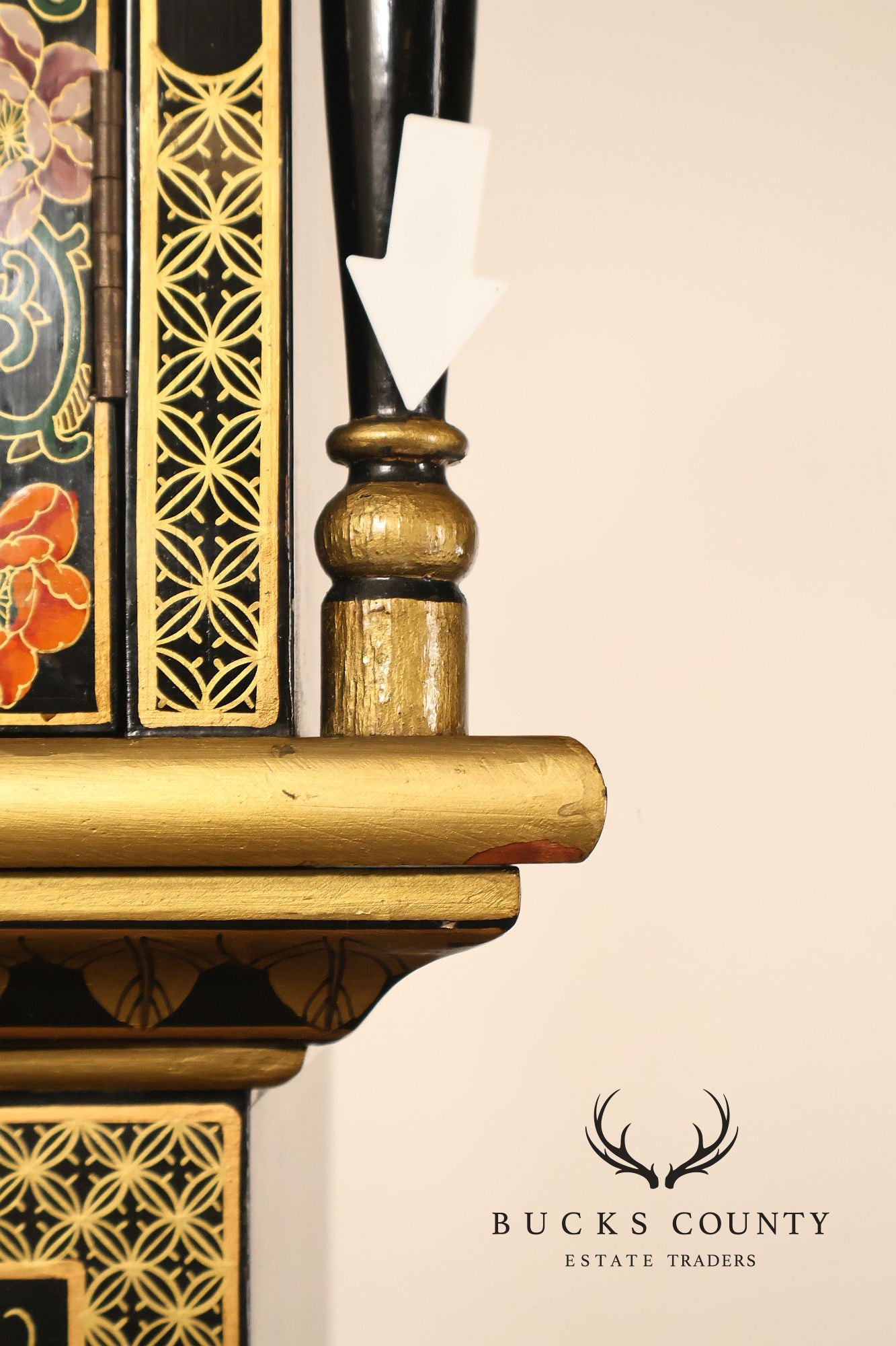 Hermle Chinoiserie Style Tall Case Grandfather Clock