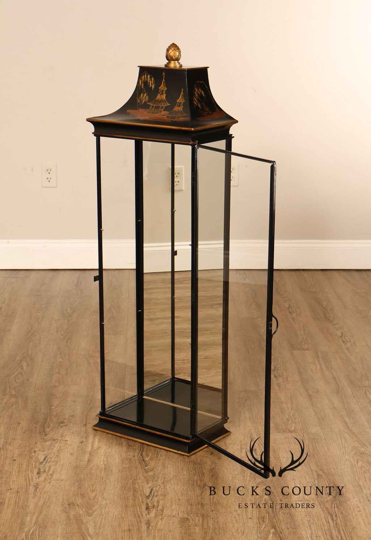 Chinoiserie Decorated Tole Display Case