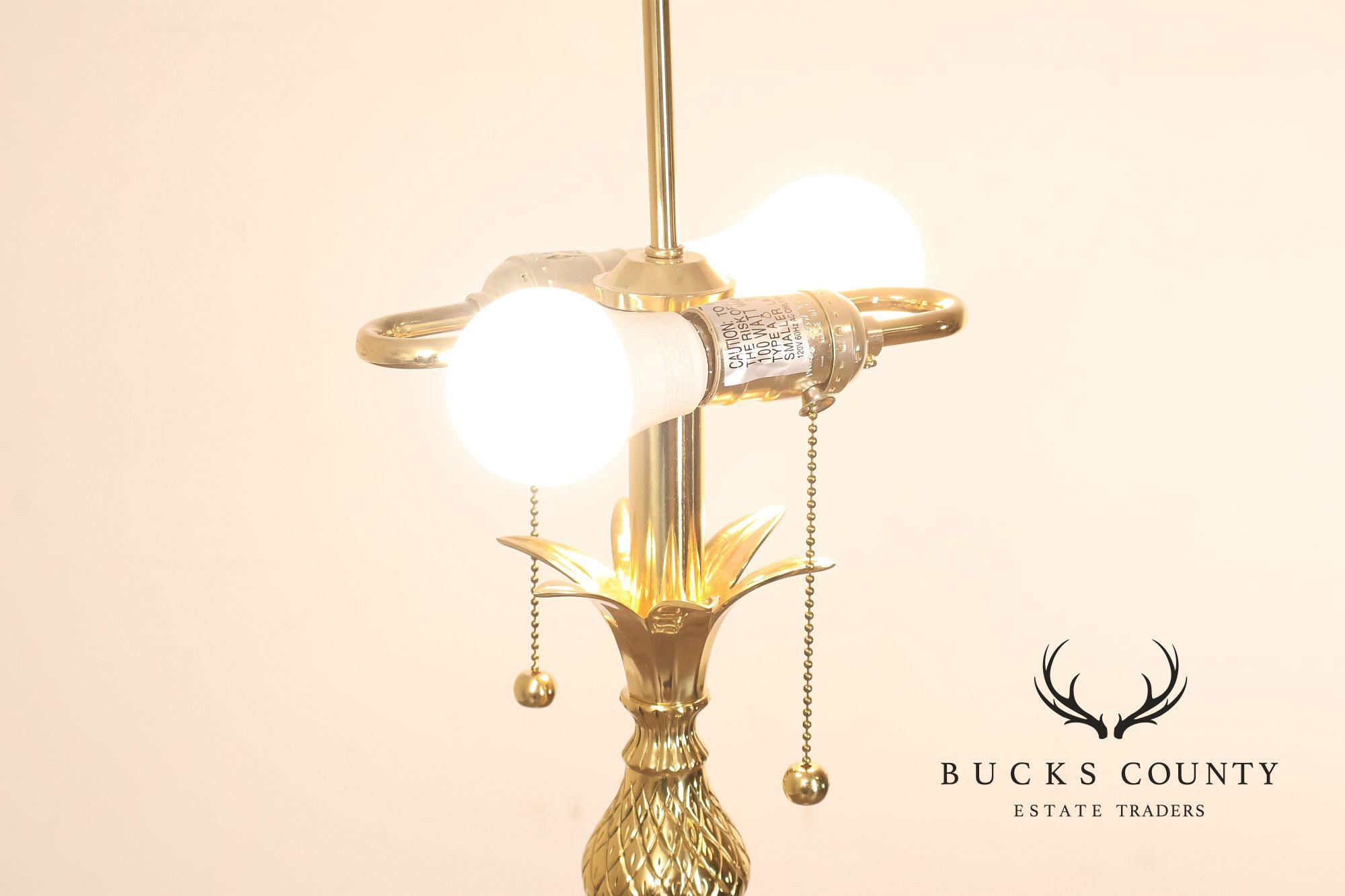 Traditional Brass Double Light Pineapple Accent Floor Lamp With Shade