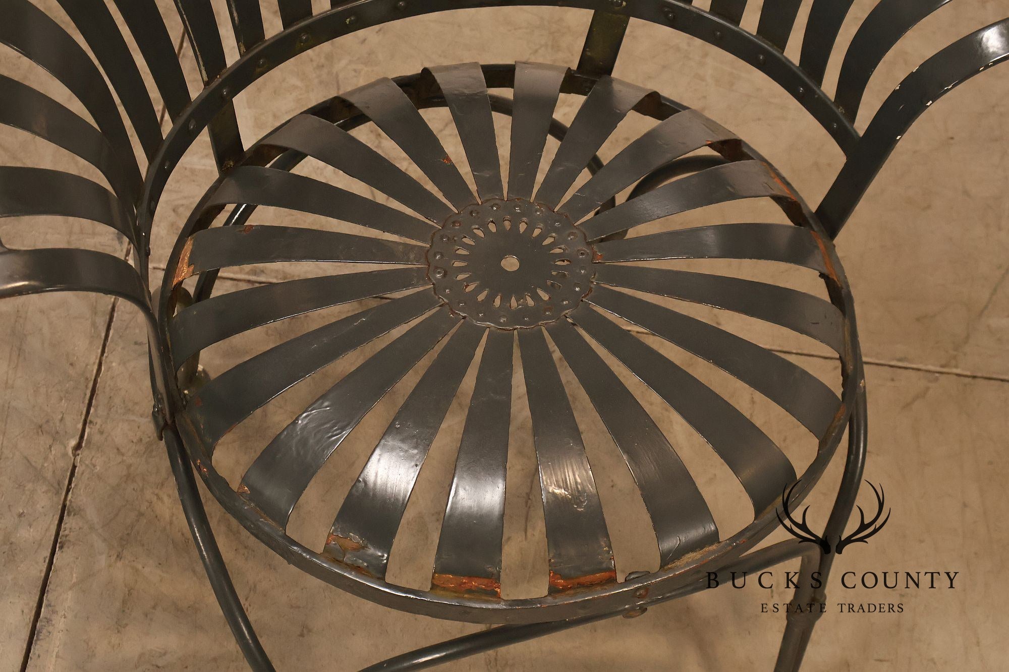 Francois Carre Pair of Outdoor Patio Fanback Armchairs