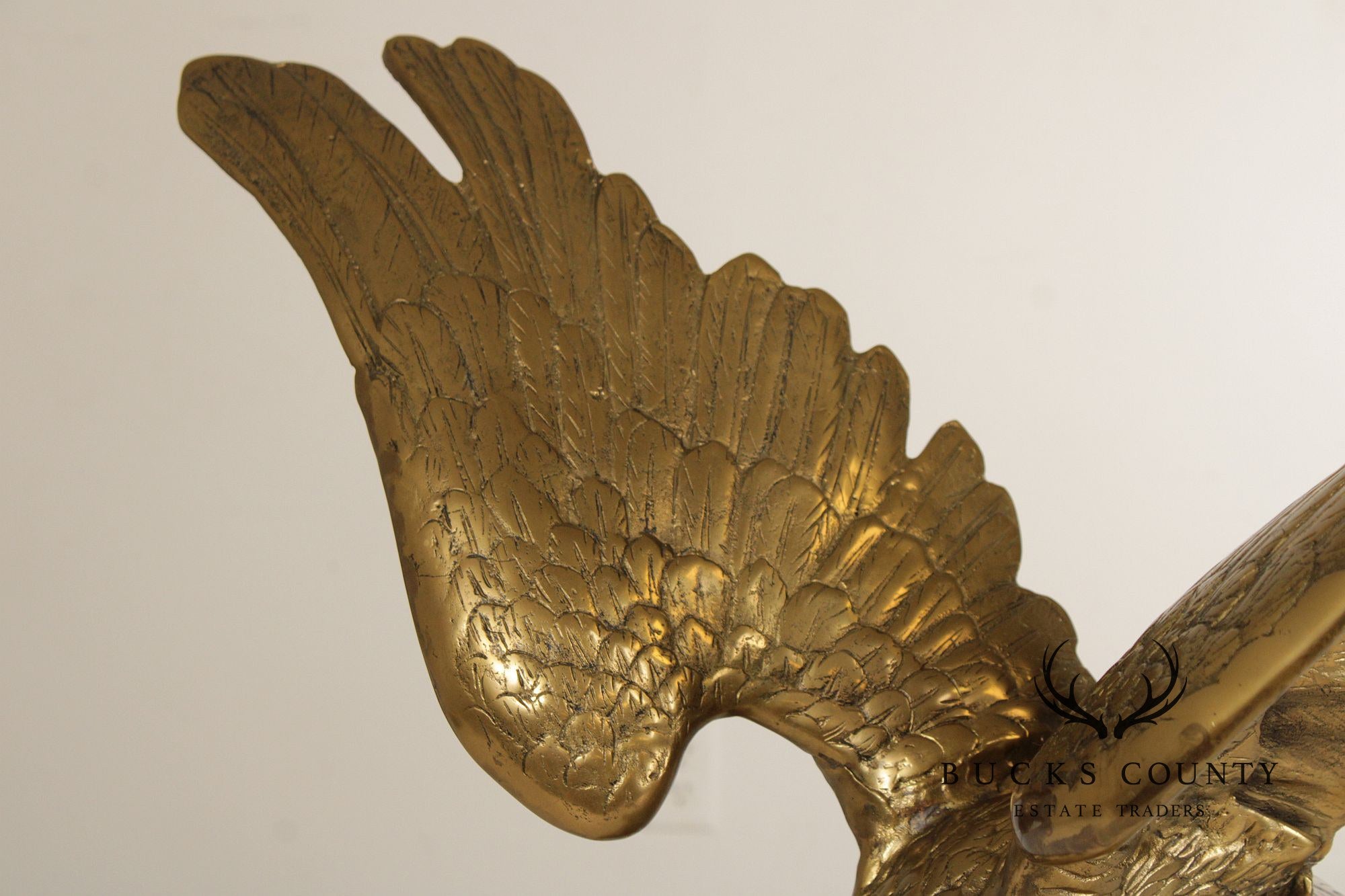 Large Vintage Brass Eagle Statue