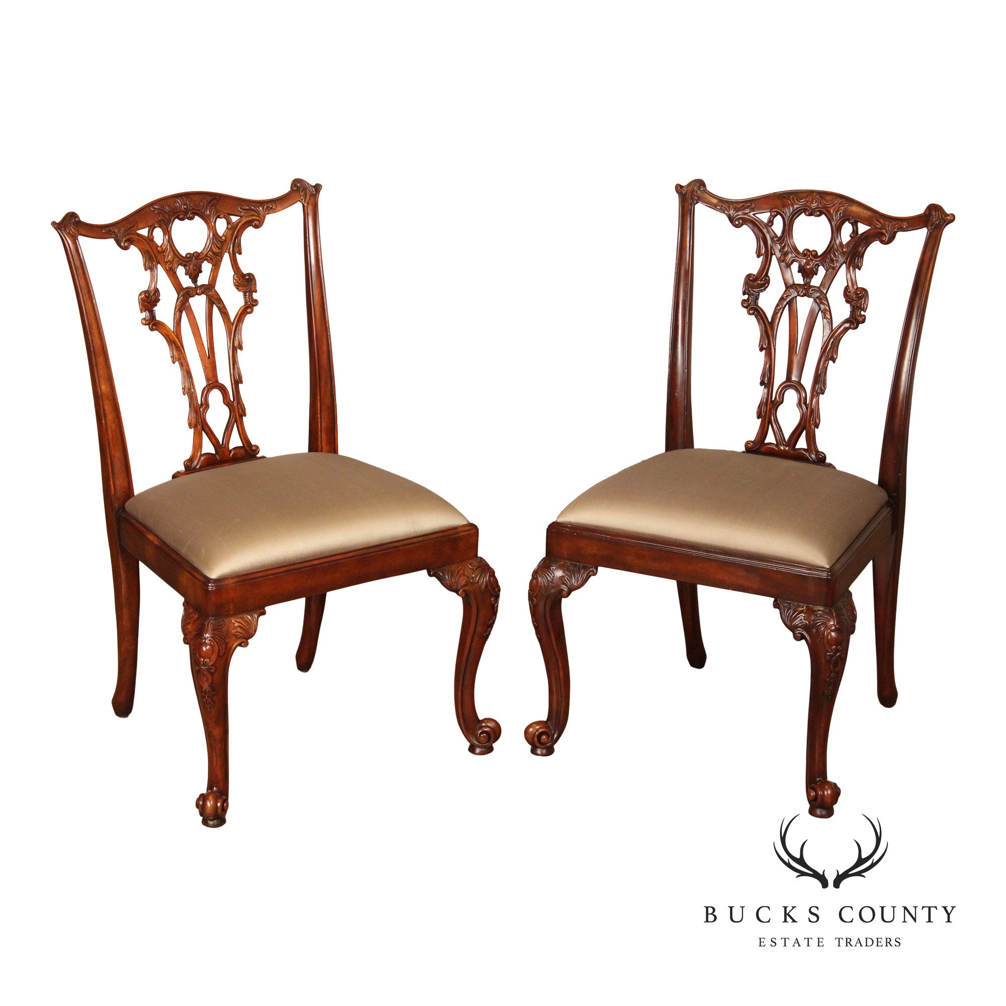 Theodore Alexander Pair of 'Rococo Splendour' Side Dining Chairs