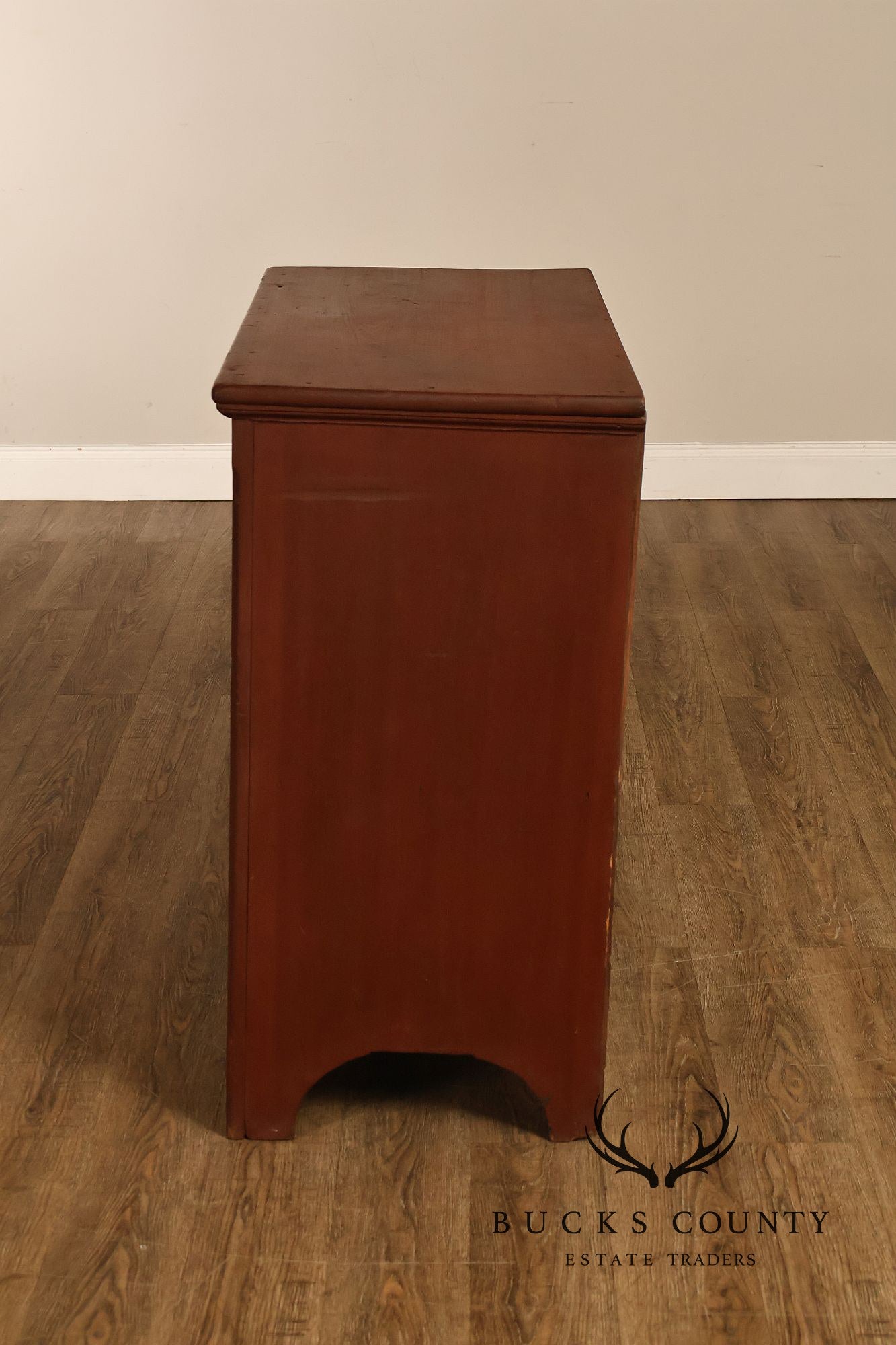 Antique American Primitive Red-Painted Storage Cupboard