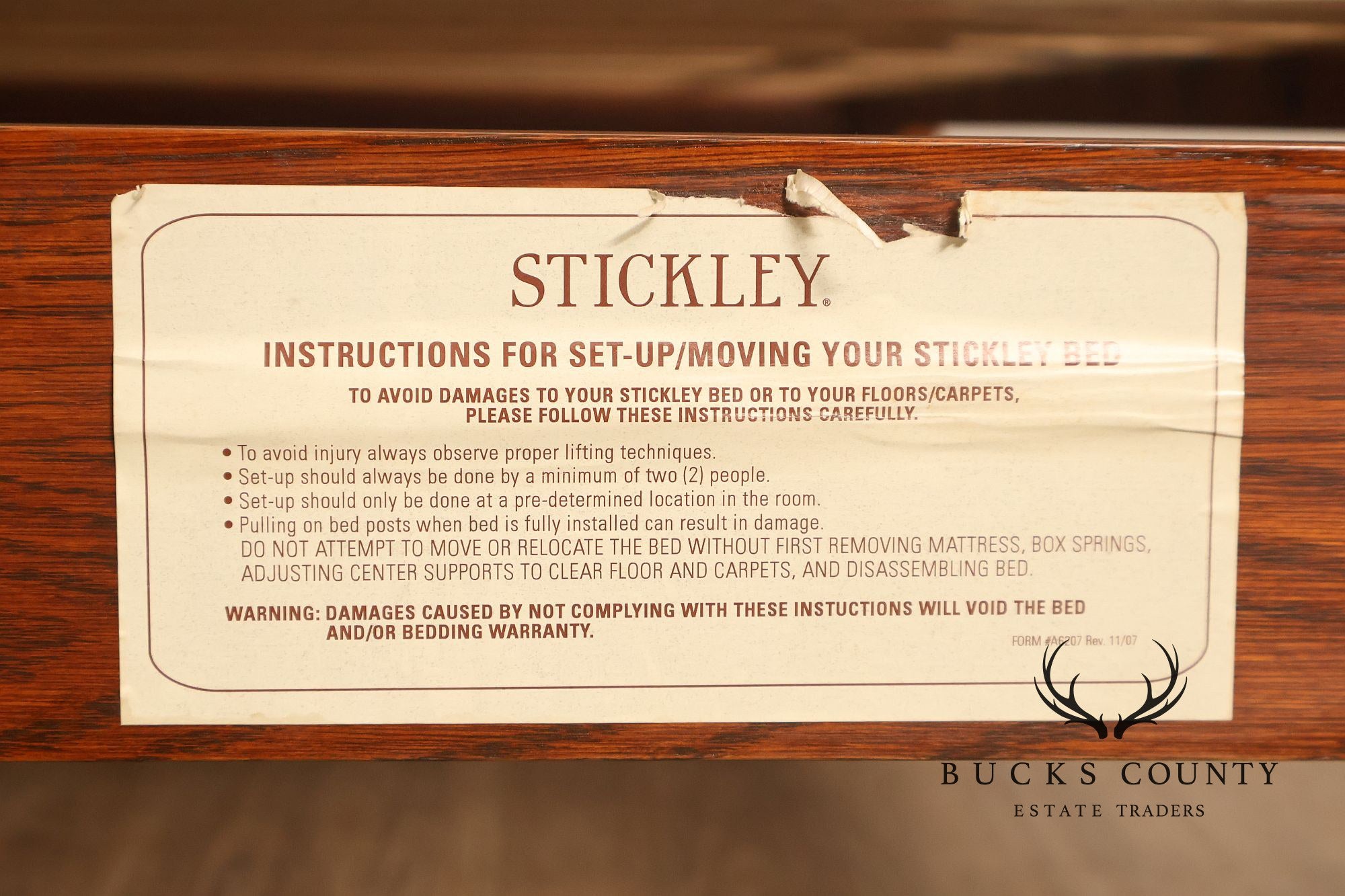Stickley Antiquities Collection Mission Oak Twin Bed