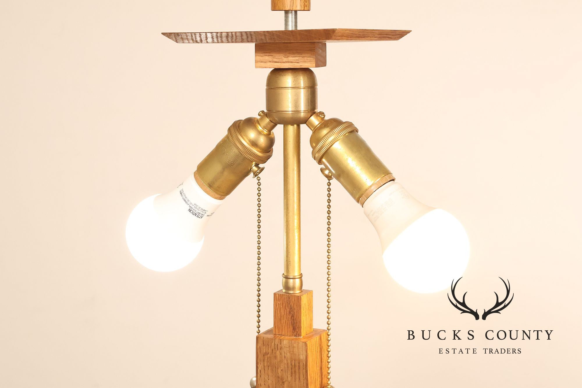 Ppl Fine Woodworking Mission Oak and Stained Glass Floor Lamp