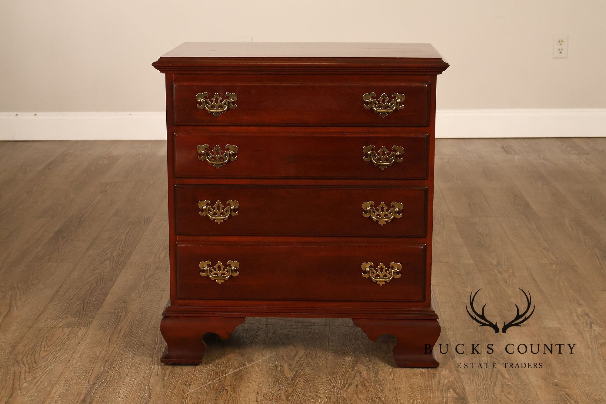Ethan Allen Georgian Court Collection Pair Of Cherry Nightstands
