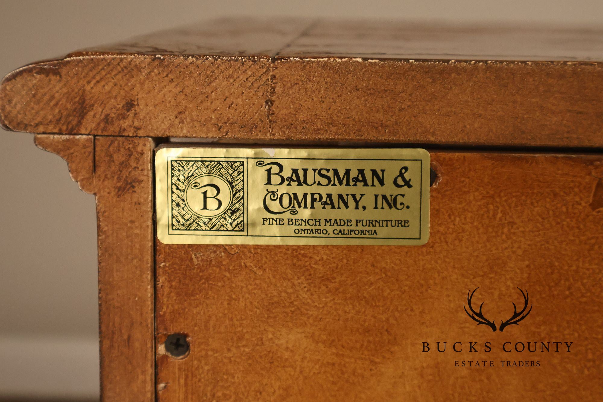 Bausman & Company Paint Decorated Four Door Sideboard Buffet Cabinet