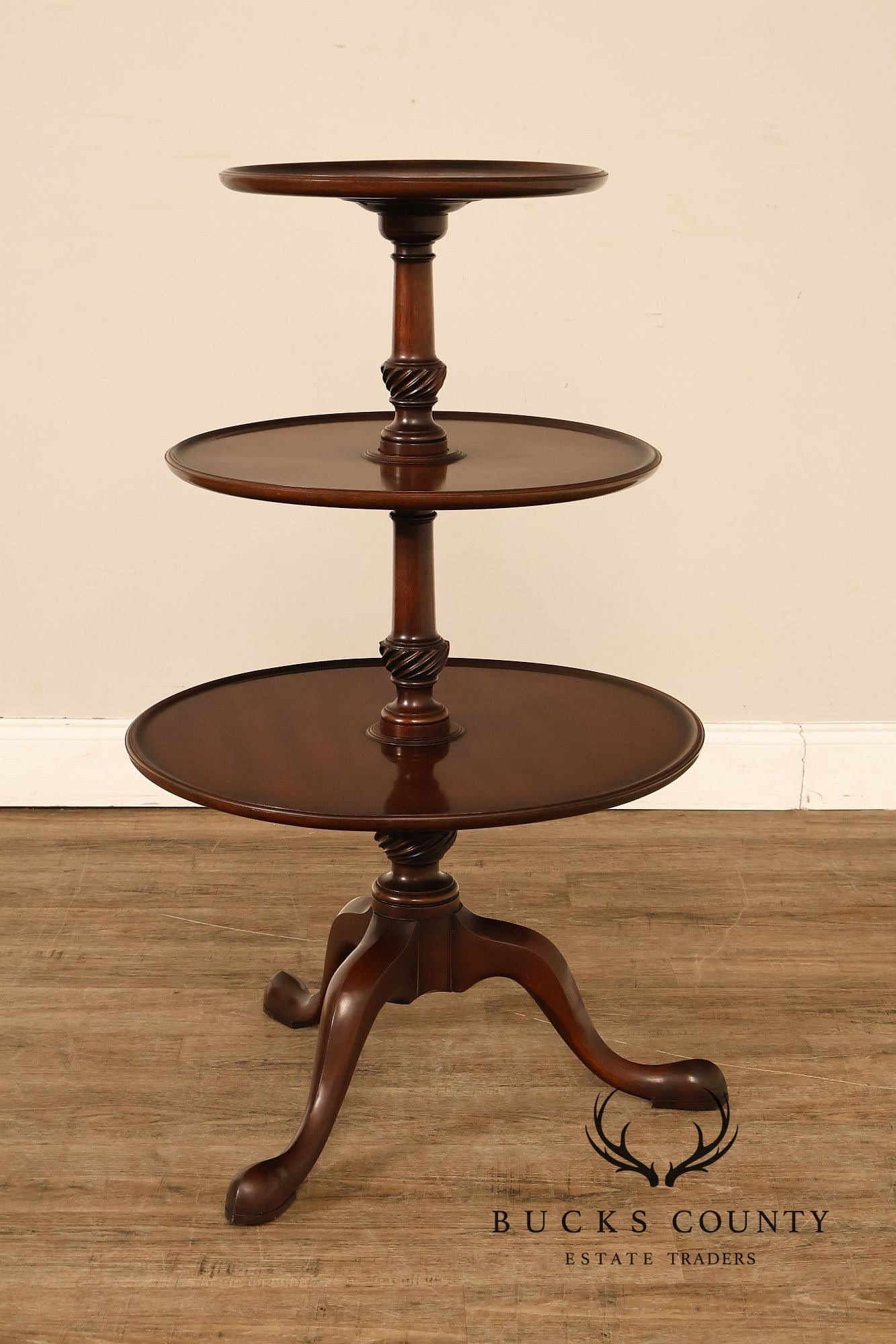 Kittinger Colonial Williamsburg CW 25 George III Style Mahogany Dumbwaiter Table