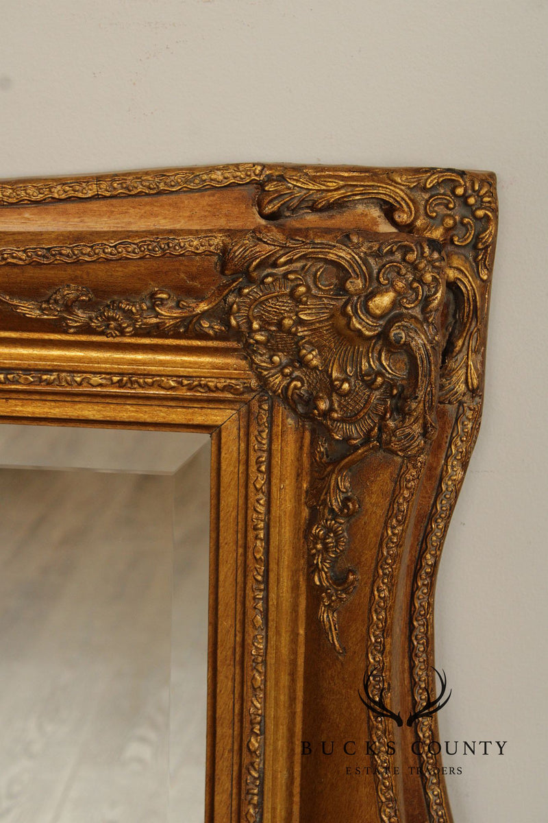 French Style Carved Giltwood Over-Mantel Wall Mirror