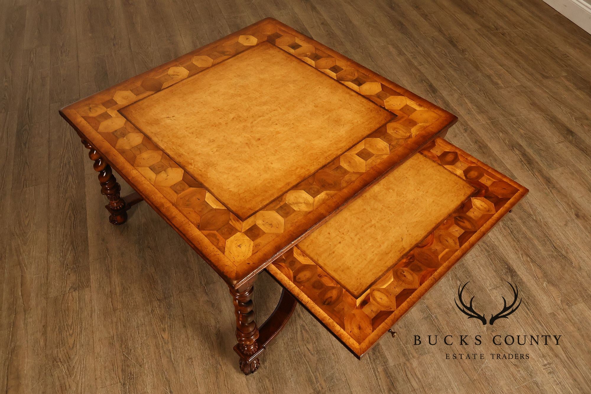 Jonathan Charles Square Top Oyster Coffee Table With Slides
