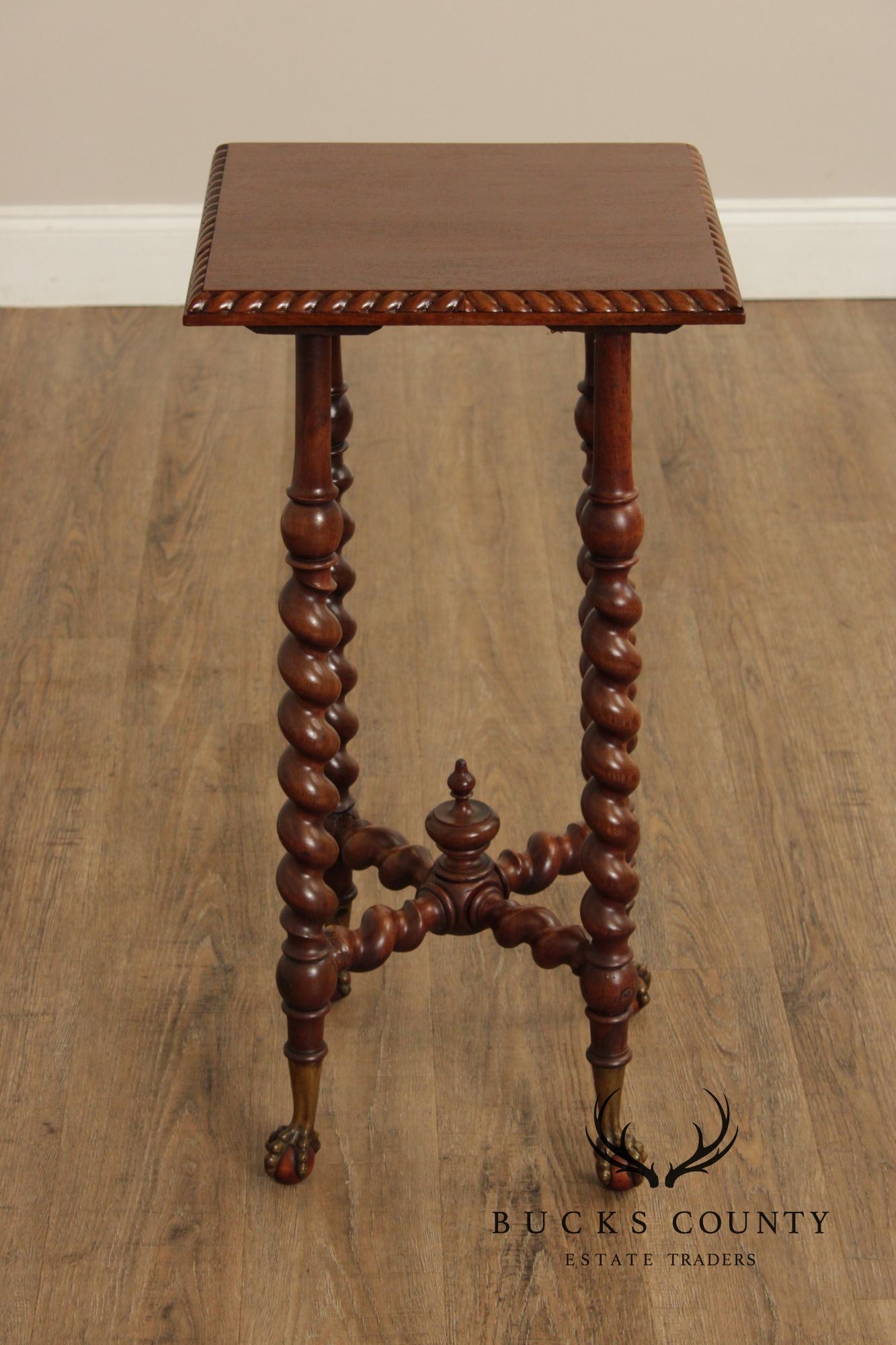 Antique Victorian Barley Twist Mahogany Side Table