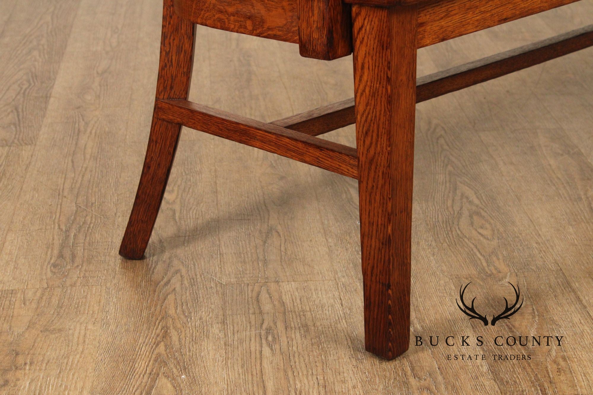 W.H. Gunlocke Antique Oak Courthouse Bench