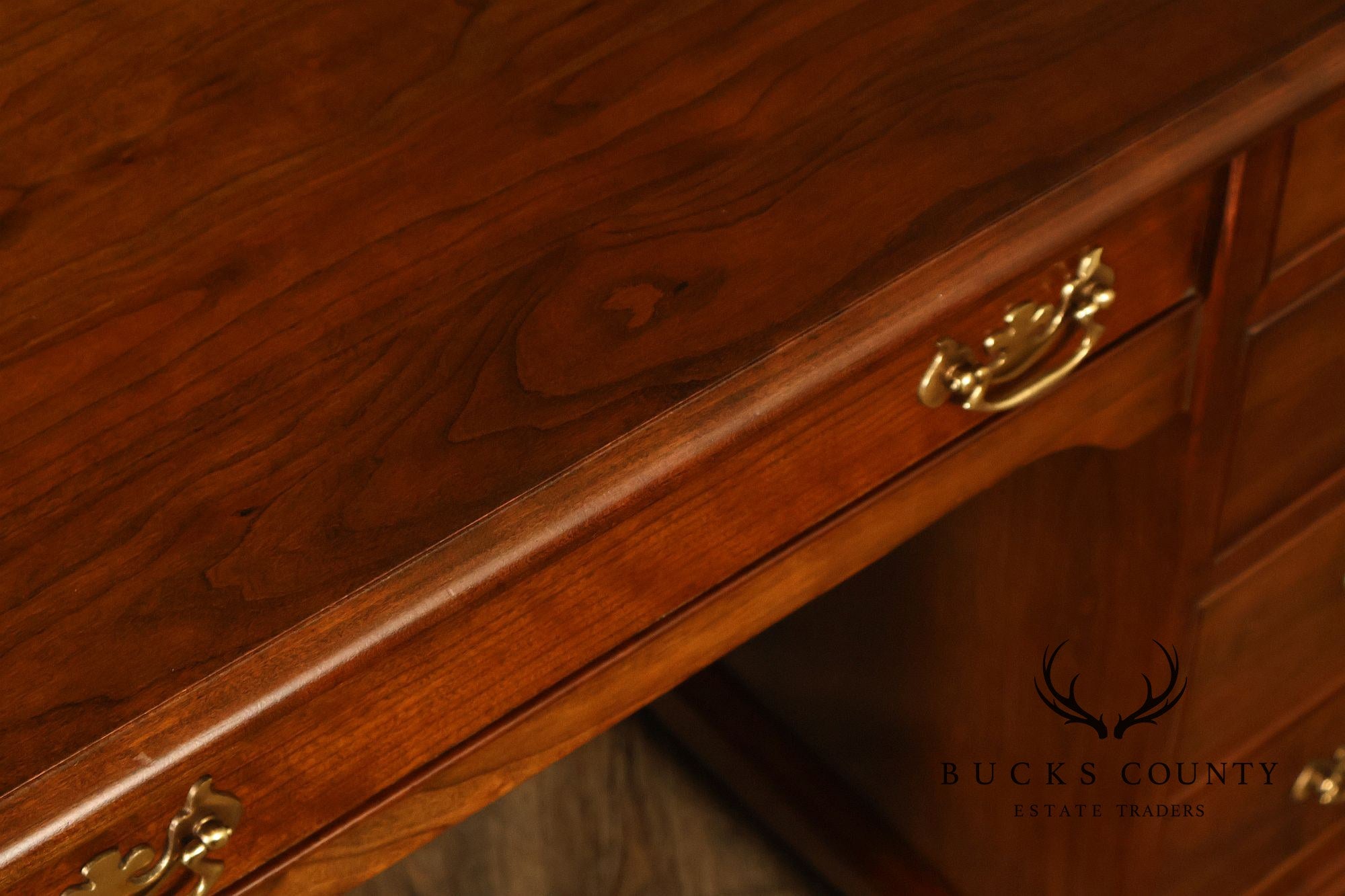 Stickley Chippendale Style Cherry Kneehole Desk