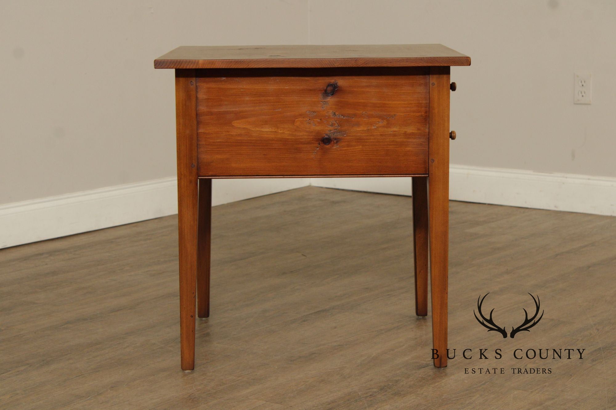 William Draper Custom Pair Of Pine Two Drawer Side Tables