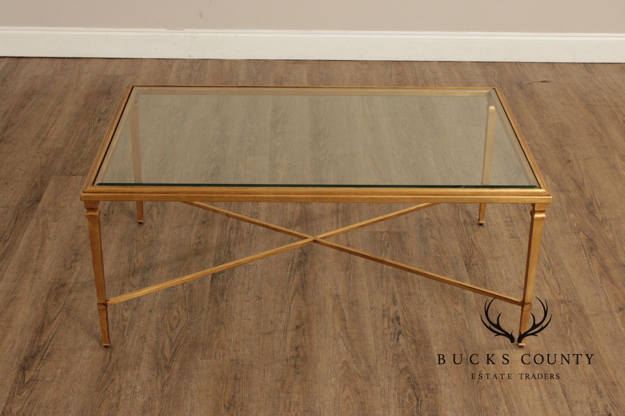 Ethan Allen 'Heron' Glass Top Coffee Table