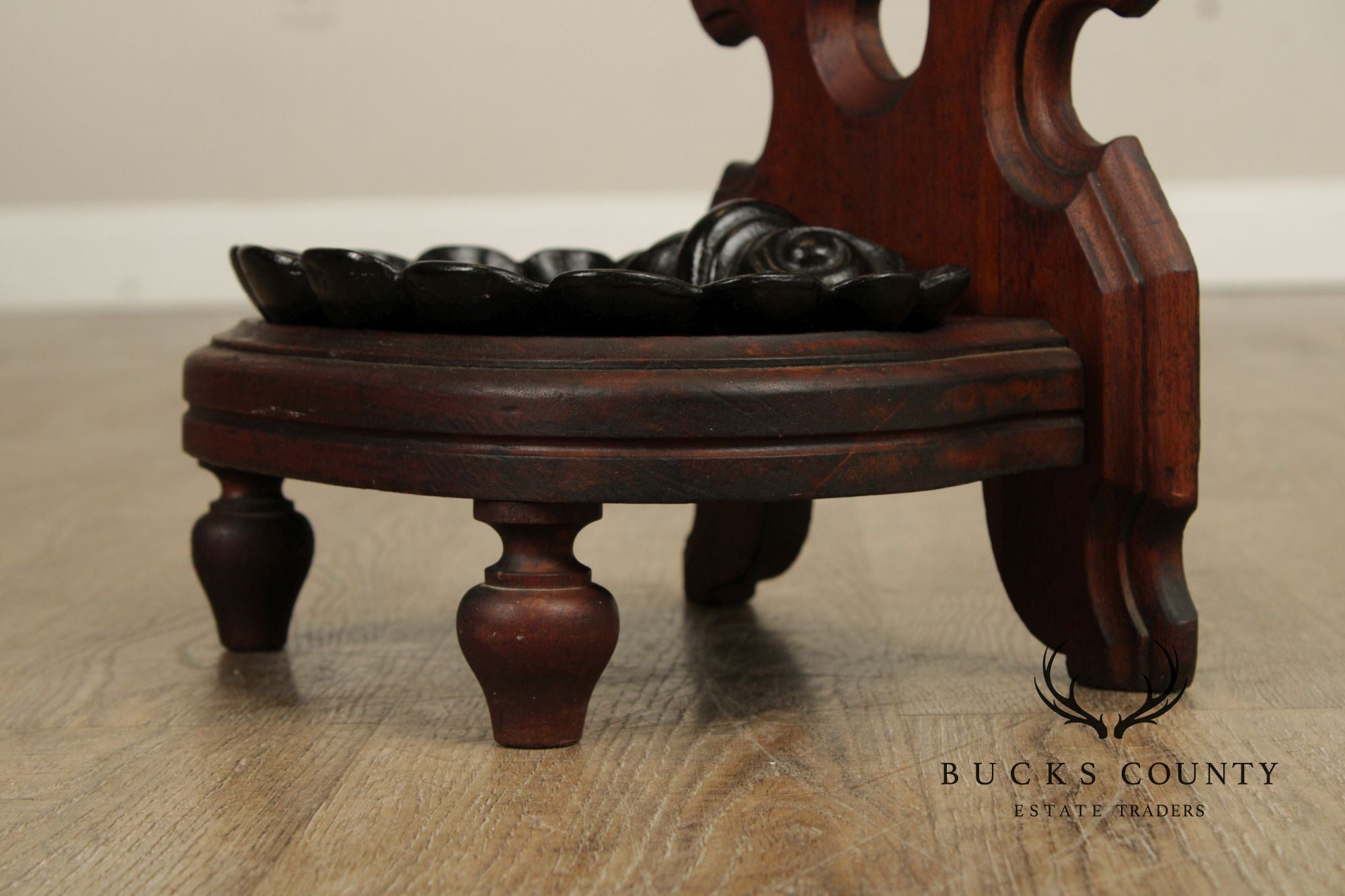 Antique Victorian Gothic Revival Umbrella Stand With Cast Iron Drip Pan