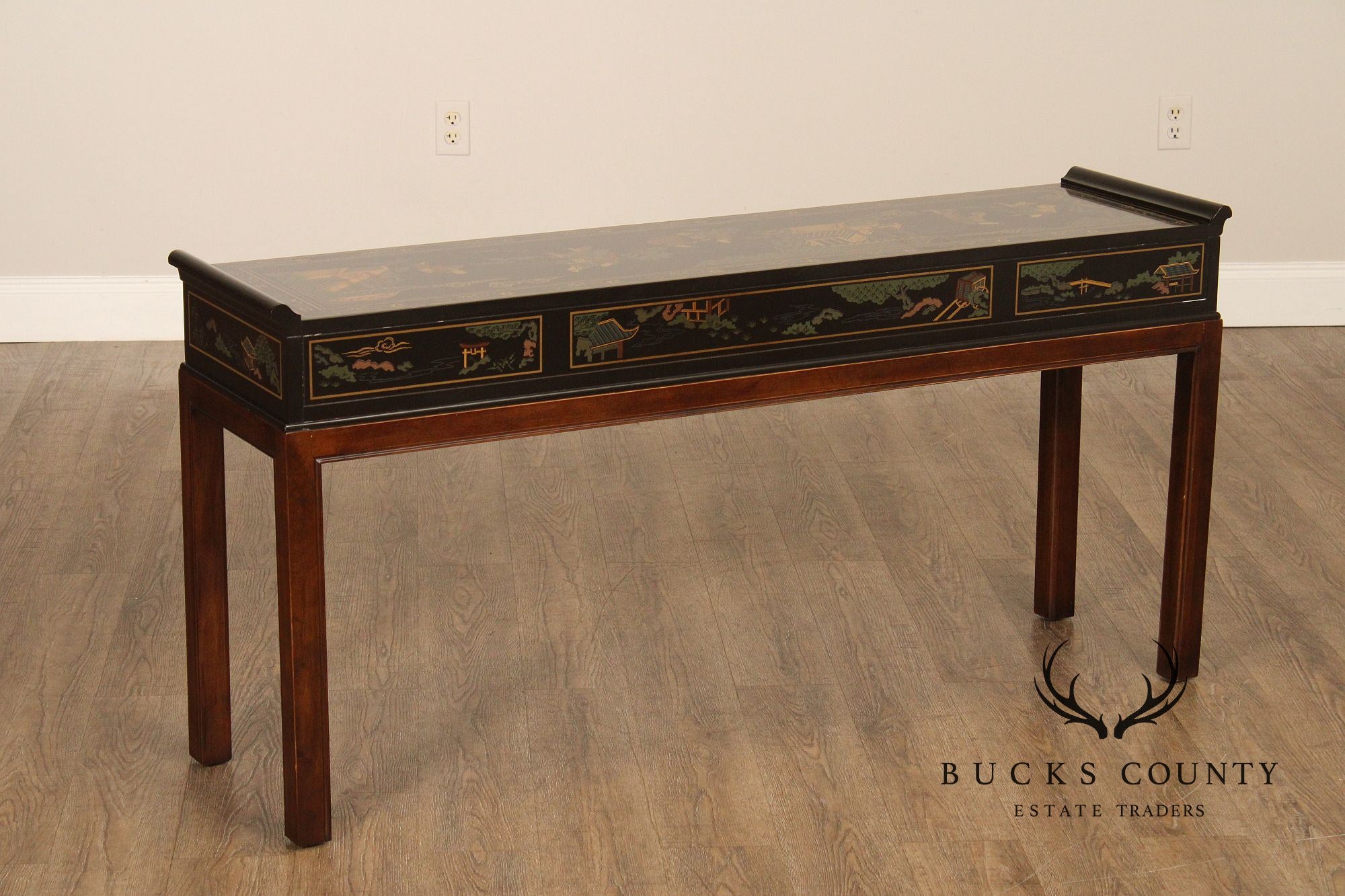 Drexel Heritage Chinoiserie Decorated Console Table