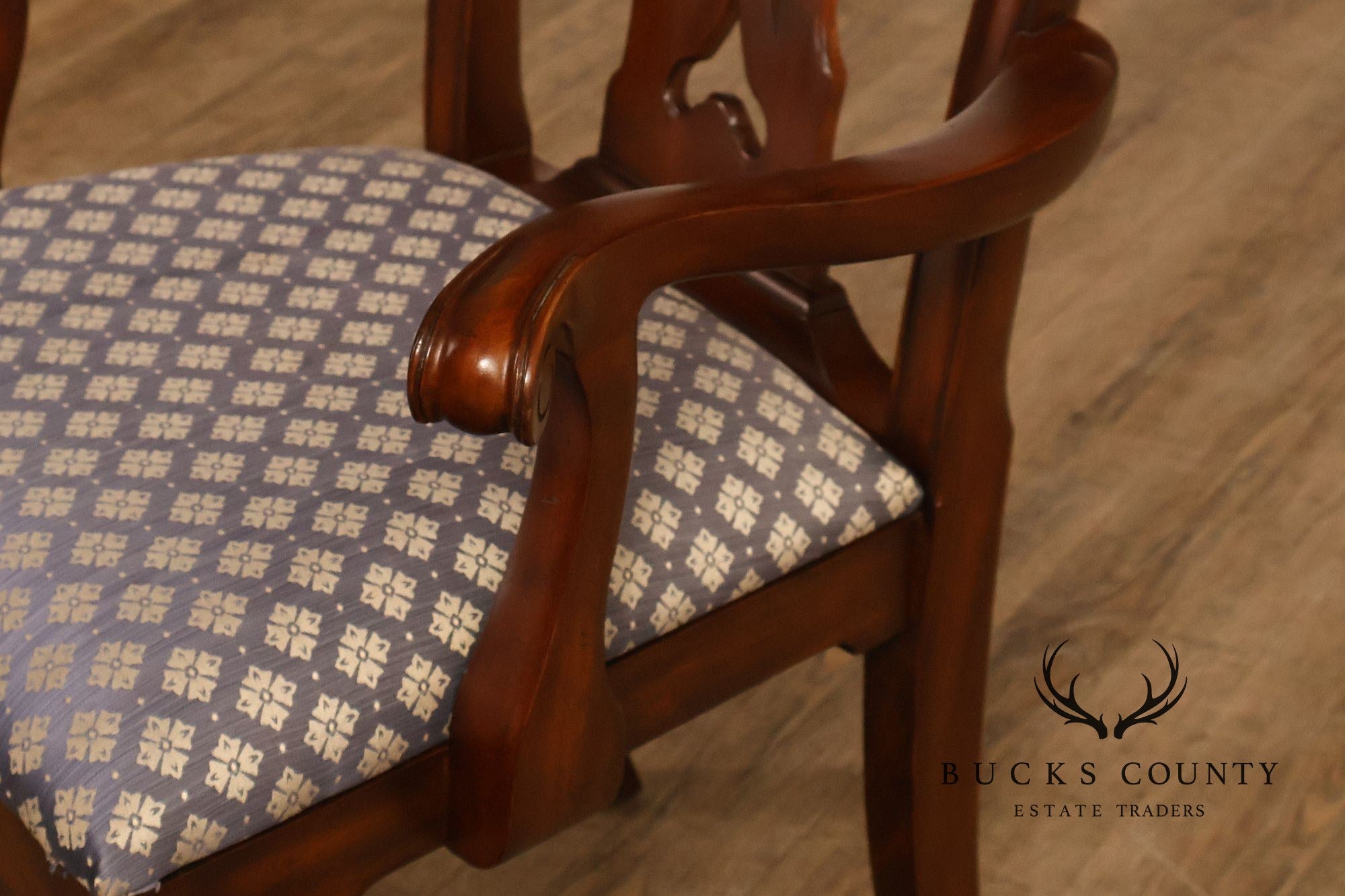 Maitland Smith Chippendale Style Pair Of Mahogany Armchairs