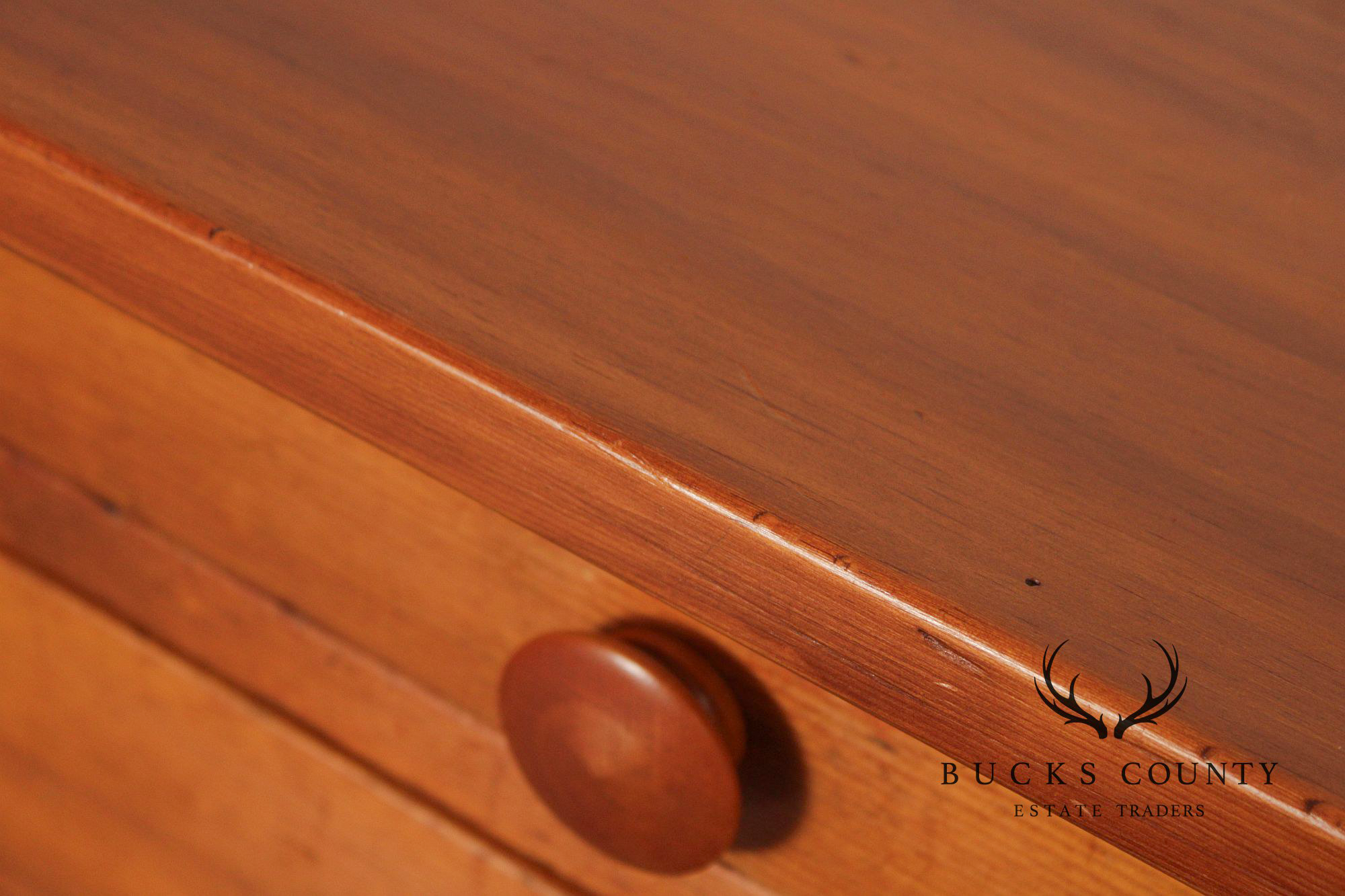 Antique Sheraton Two-Drawer Poplar Nightstand Work Table