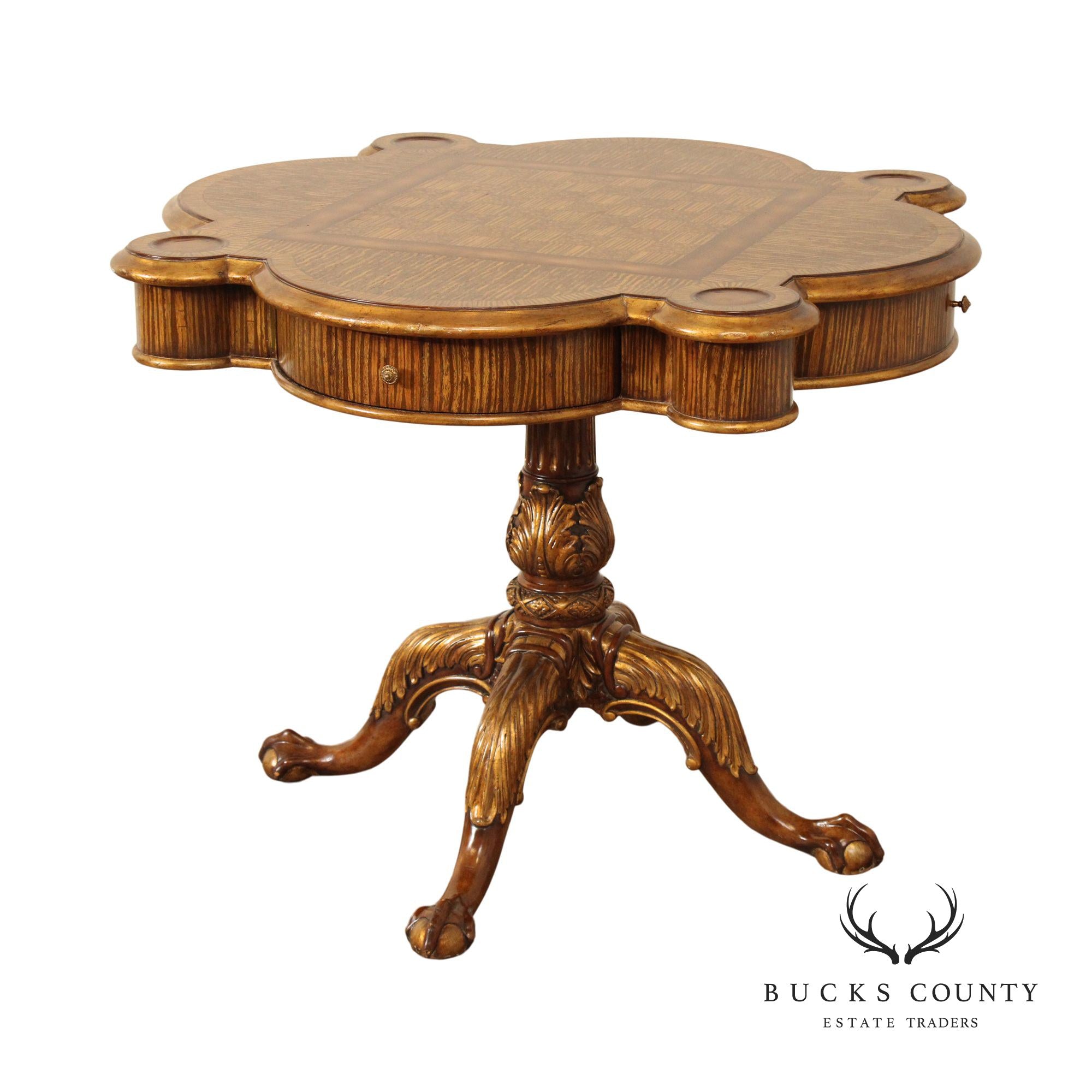 Maitland Smith Georgian Style Pedestal Game Table