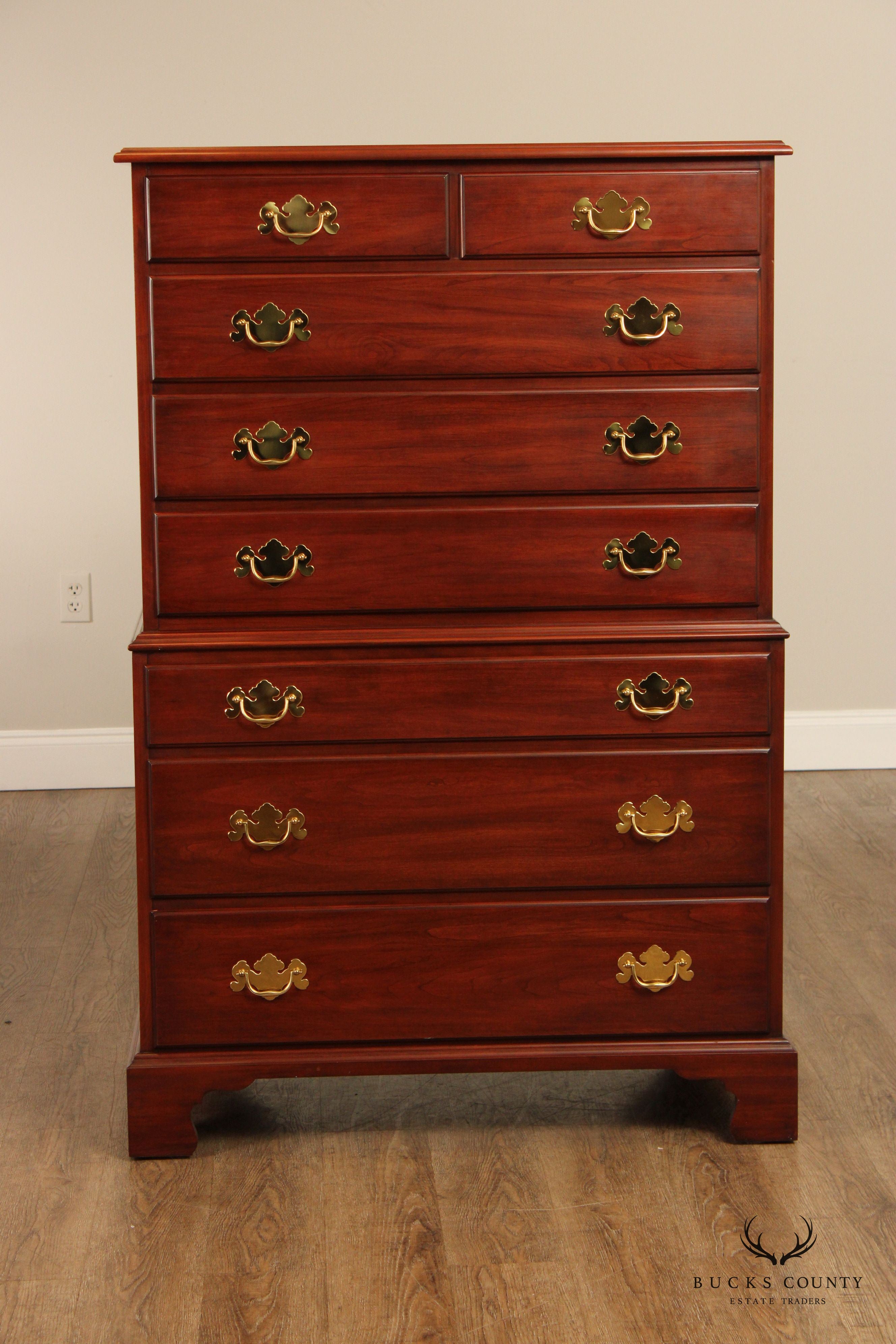 Henkel Harris Chippendale Style Cherry Tall Chest