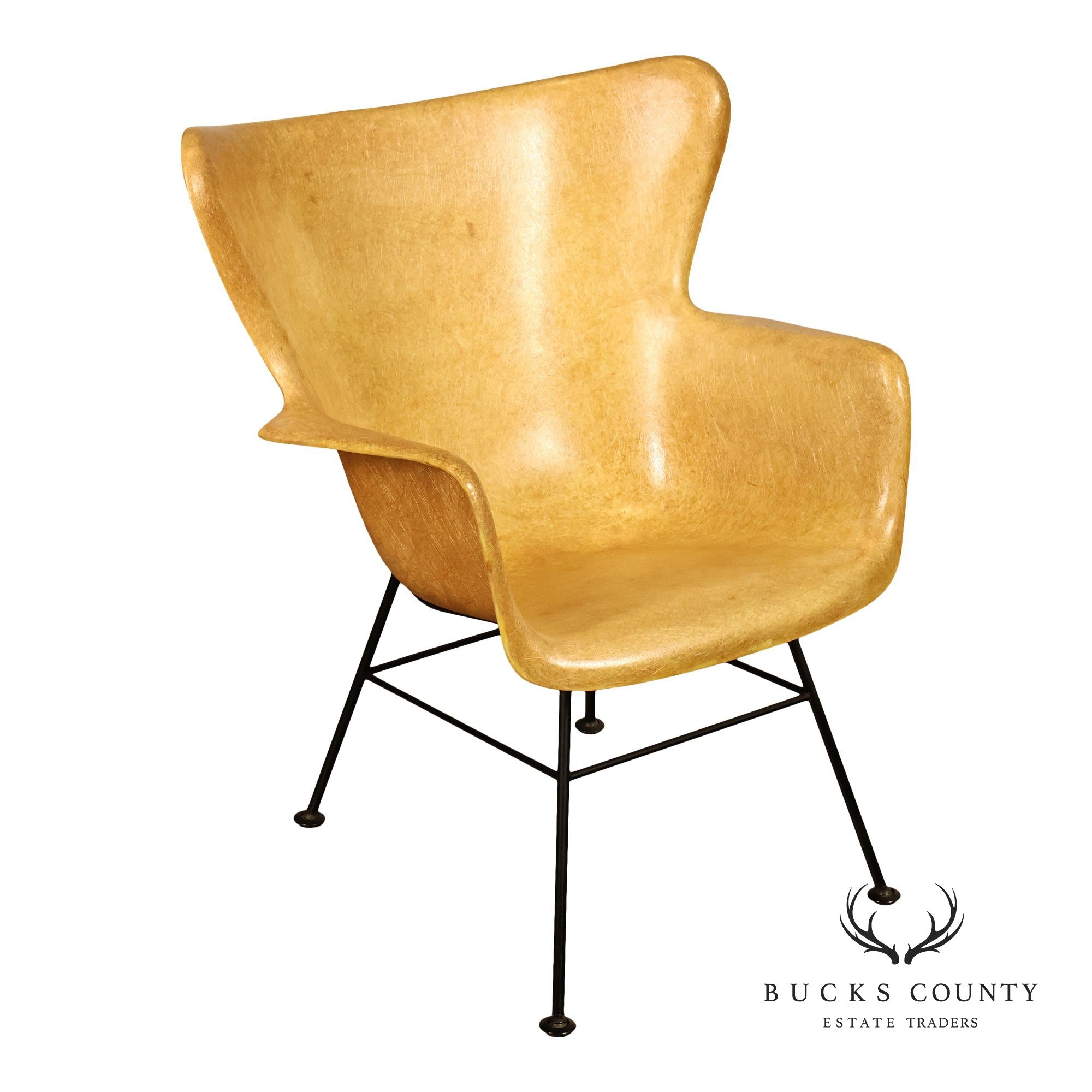 Selig Mid Century Modern 'Peabody' Fiberglass Armchair