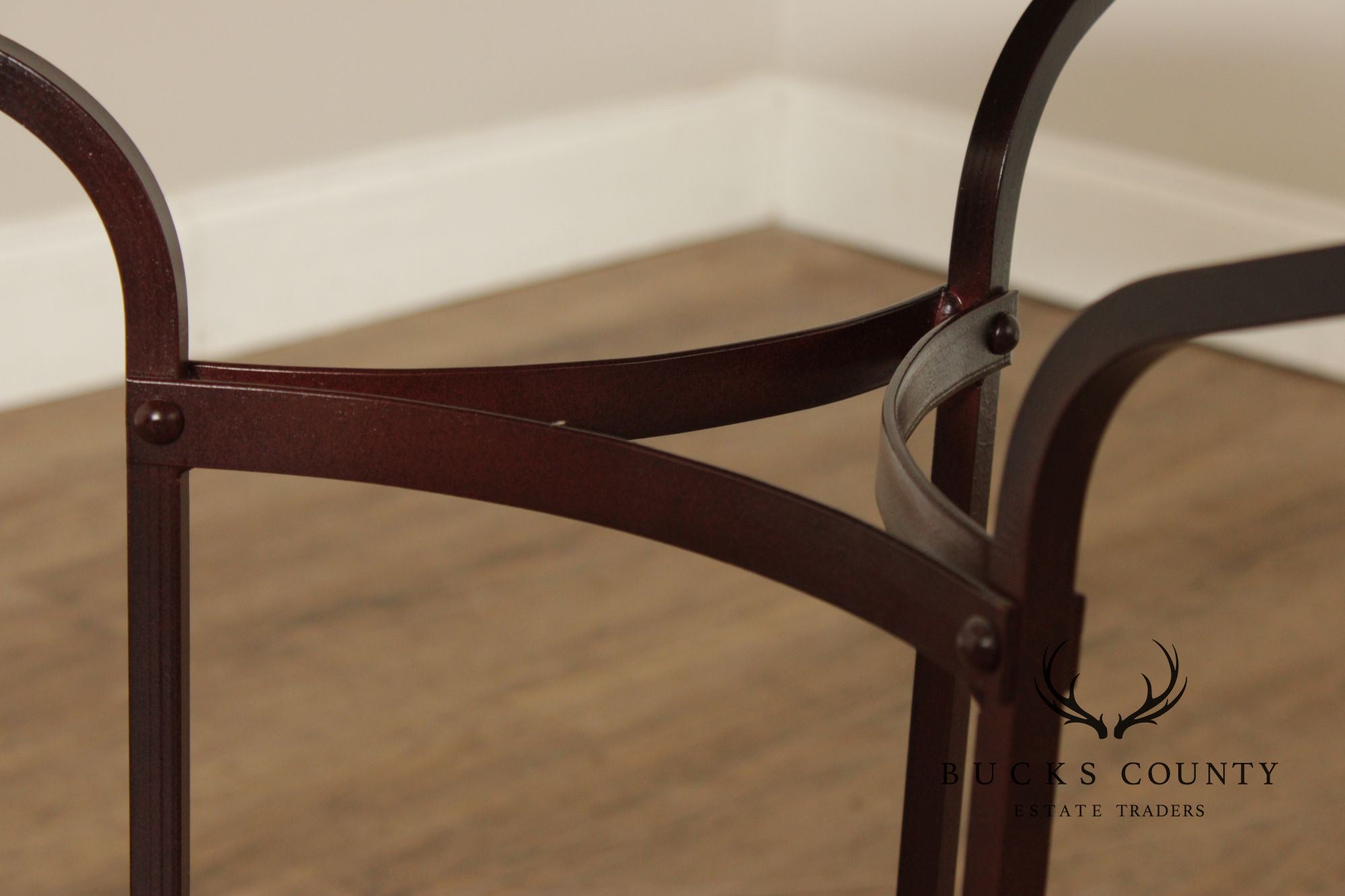 Vintage Wrought Iron and Round Marble Top Side Table