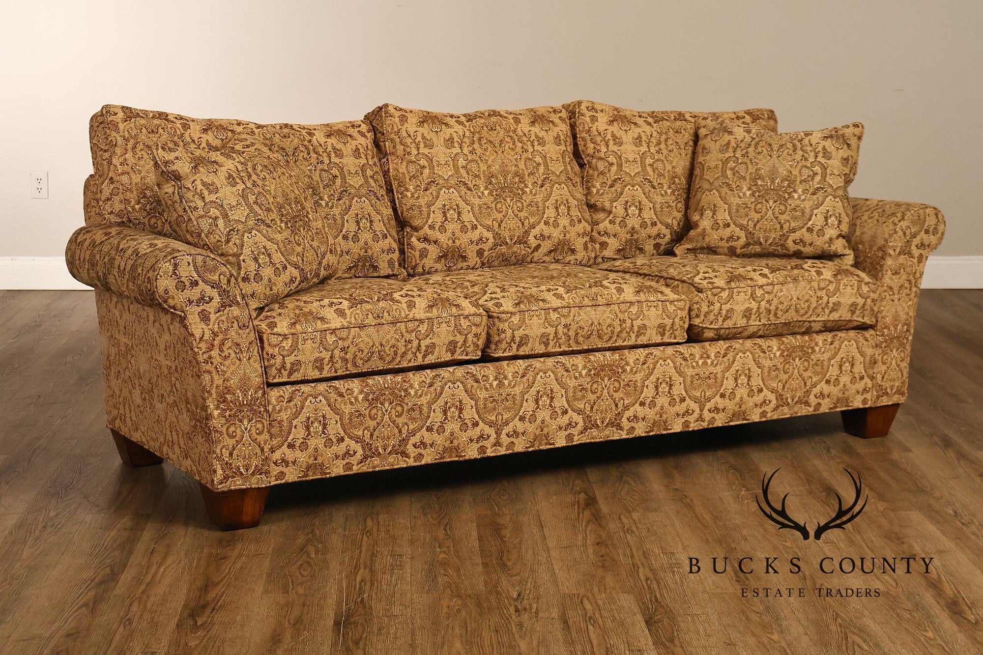 Stickley Fine Upholstery Traditional Three Cushion Sofa