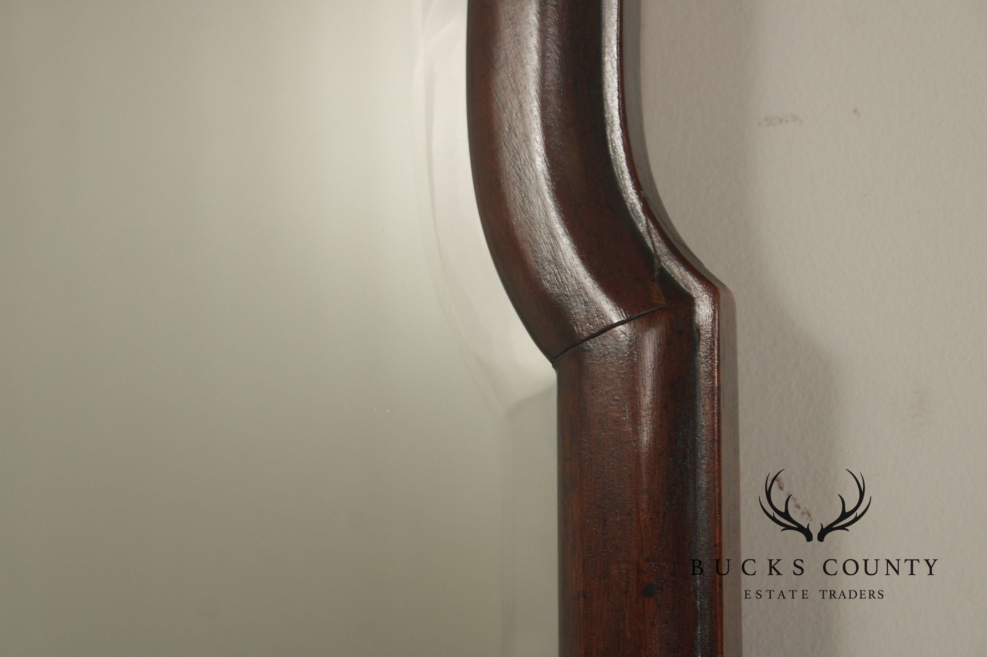 Queen Anne Style Arched Mahogany Frame Beveled Wall Mirror