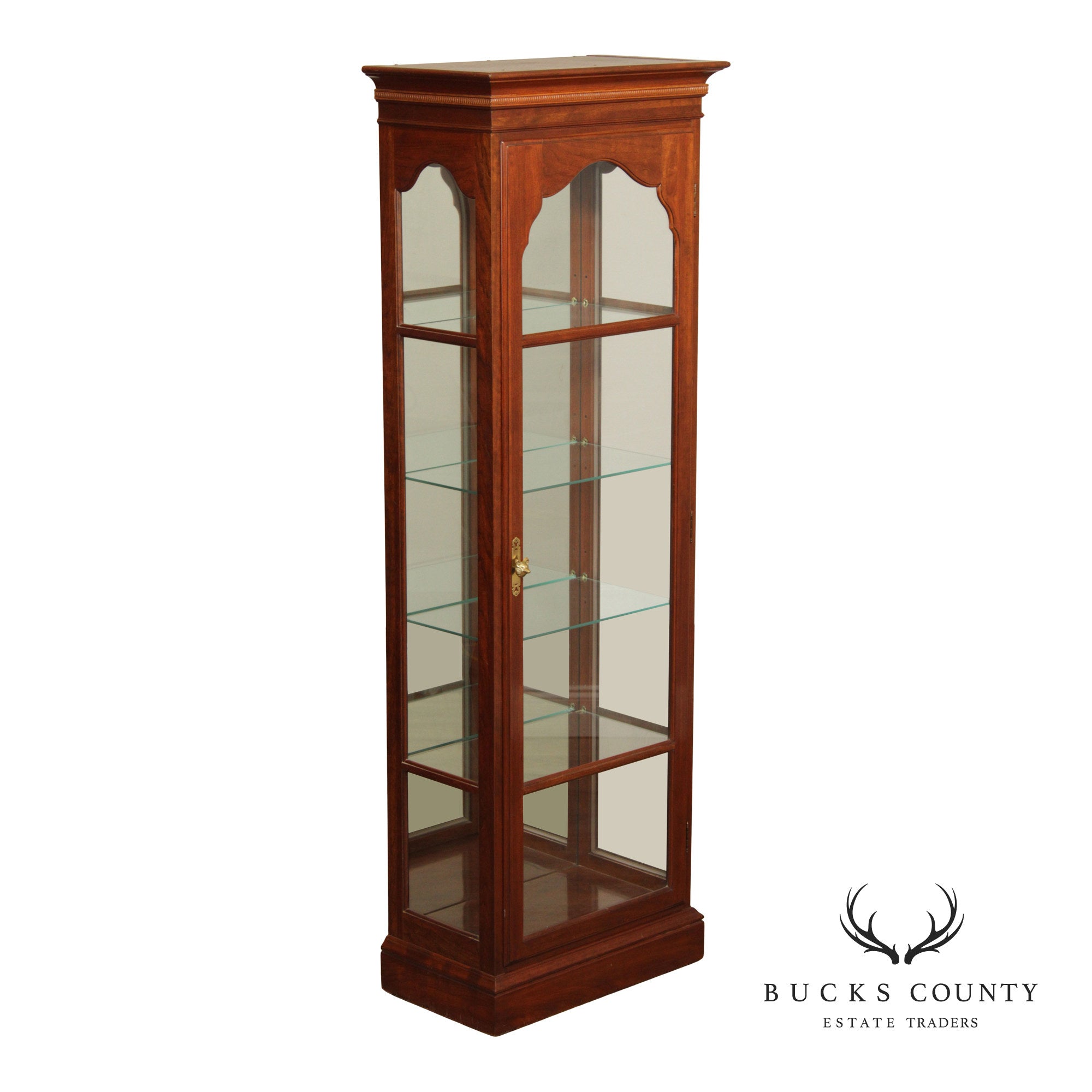 Knob Creek Traditional Cherry Narrow Curio Display Cabinet