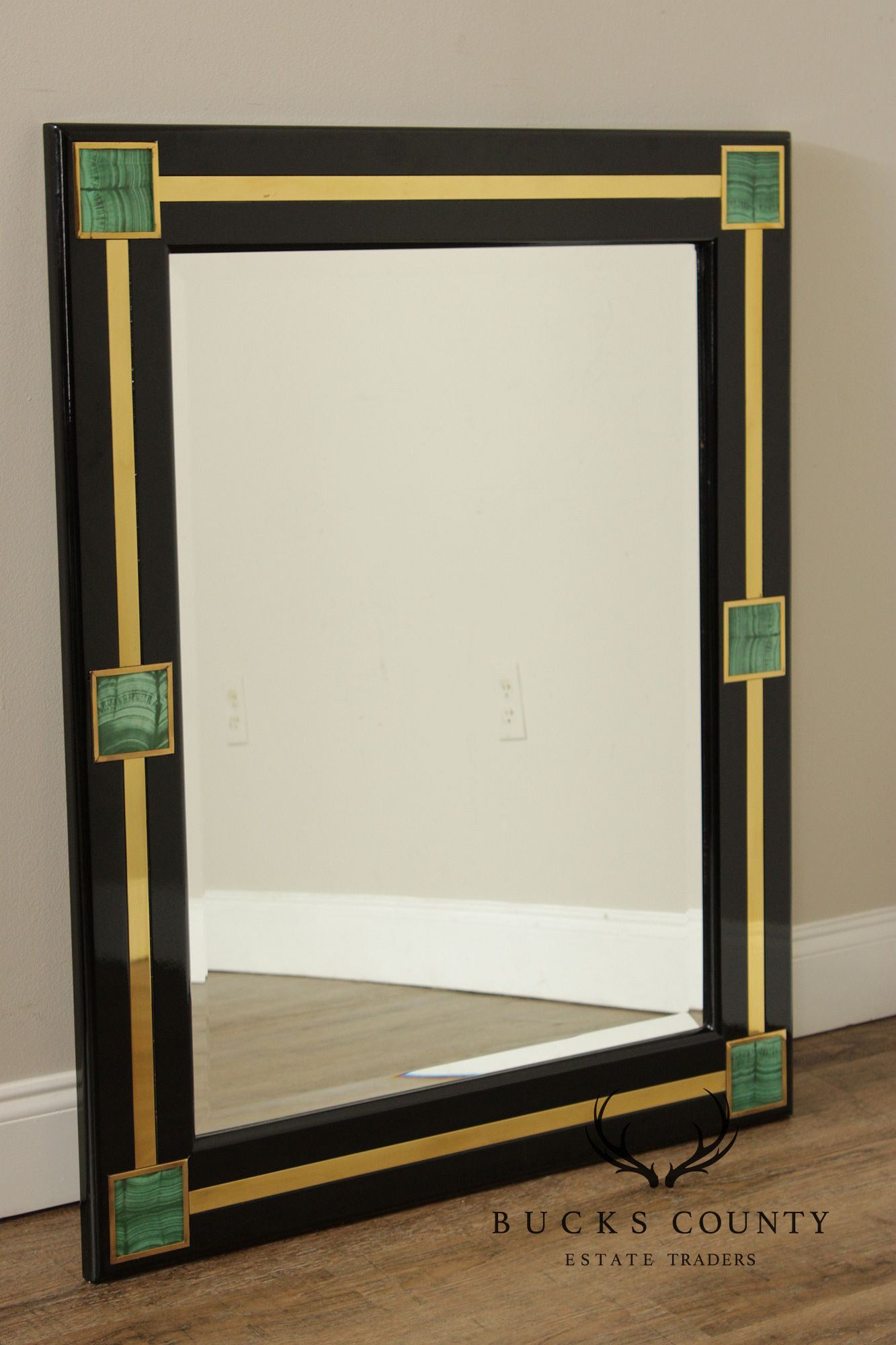 Post Modern Malachite Inset Wall Mirror