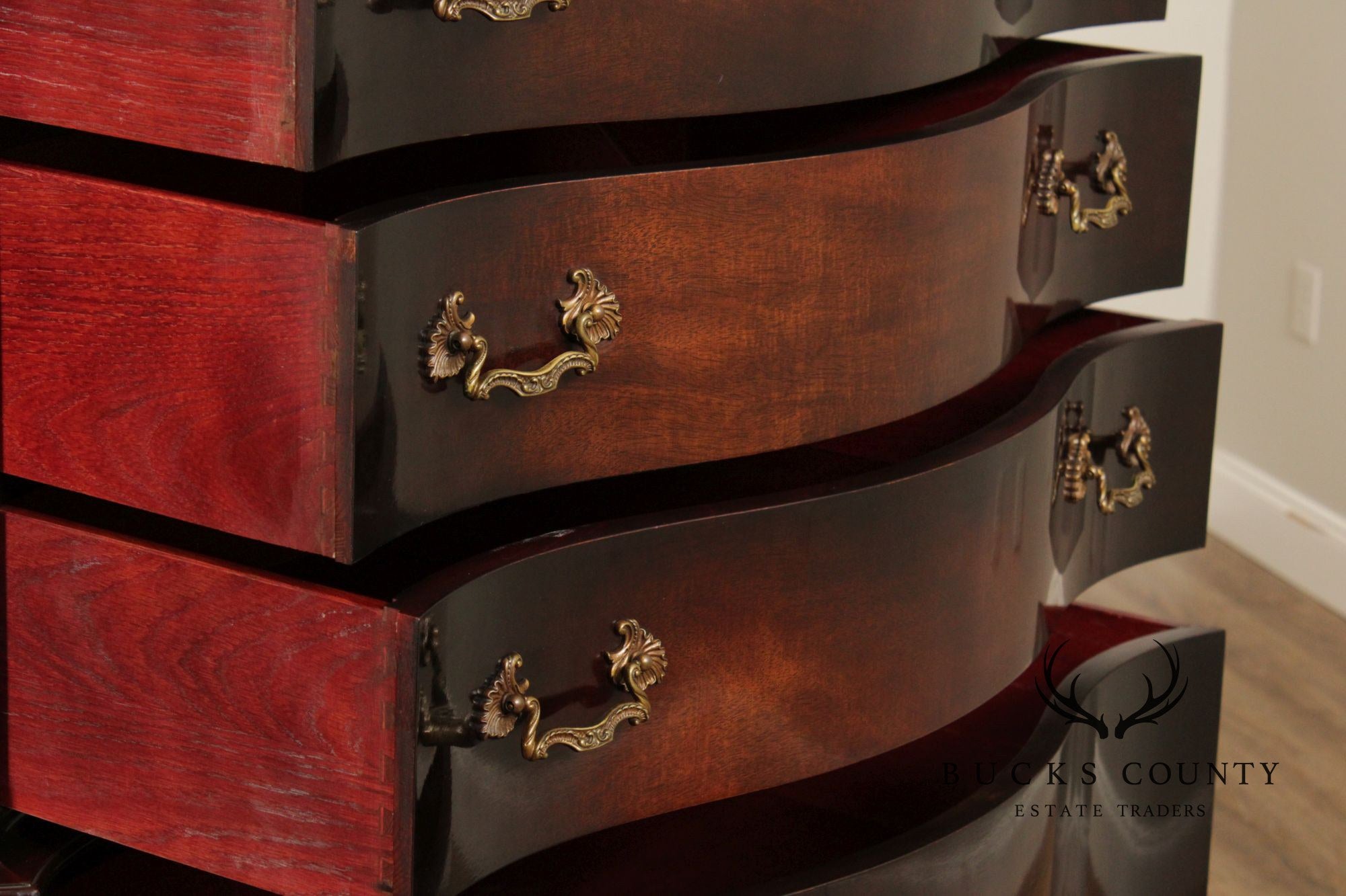 Vintage 1940s Mahogany Tall Chest