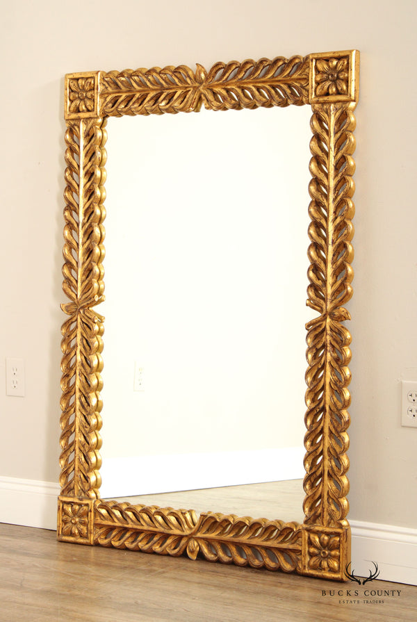 Harrison & Gil Dauphine Gilt Wood Carved Over Mantle Wall Mirror