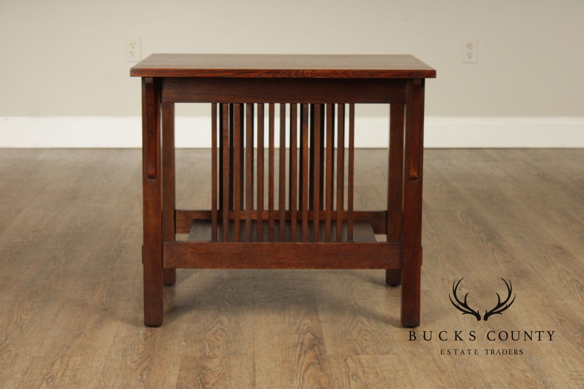 Stickley Mission Collection Oak Spindle Lamp Table