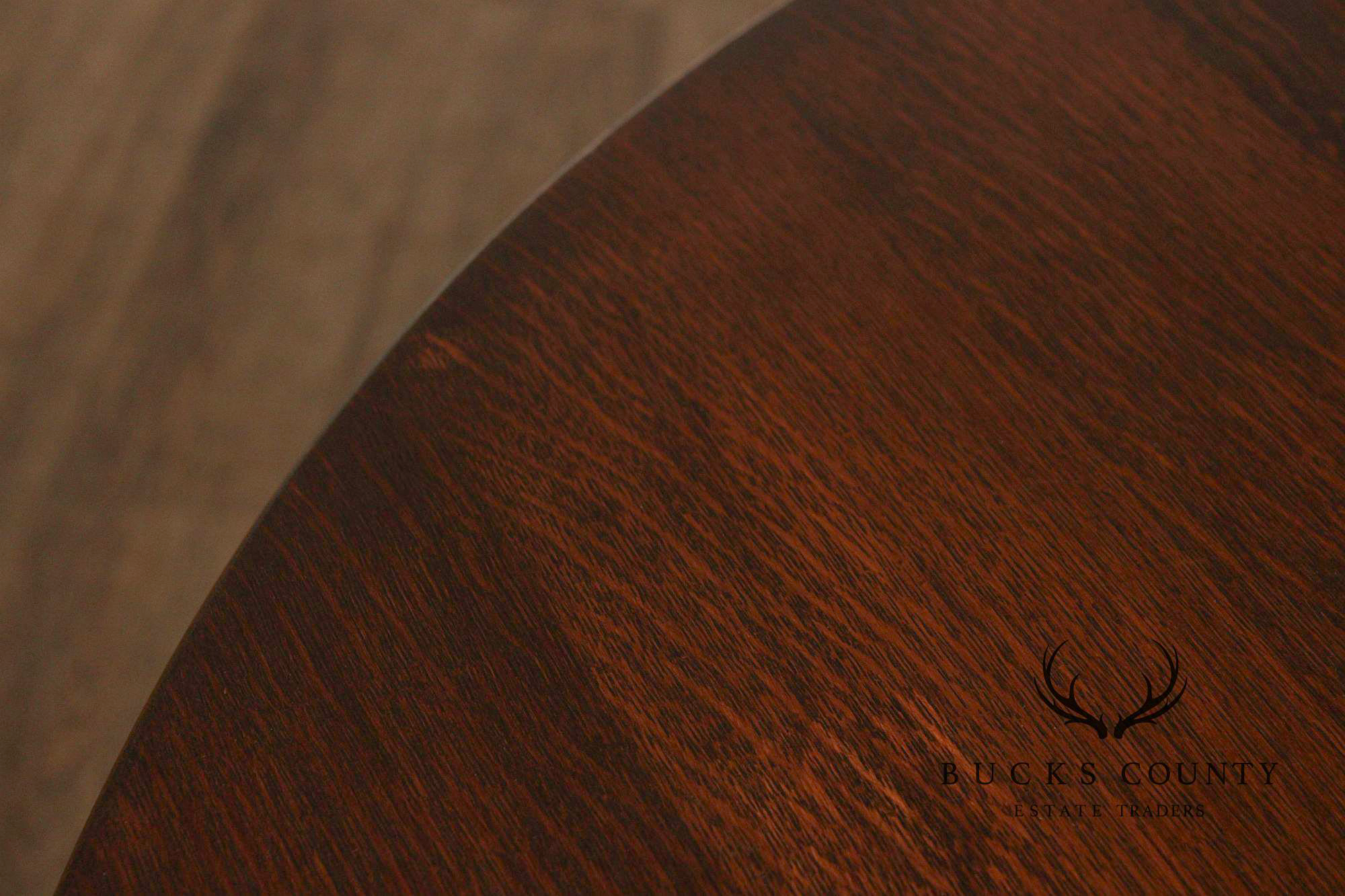 Antique Stickley Brothers 54 Inch Round Oak Expandable Dining Table