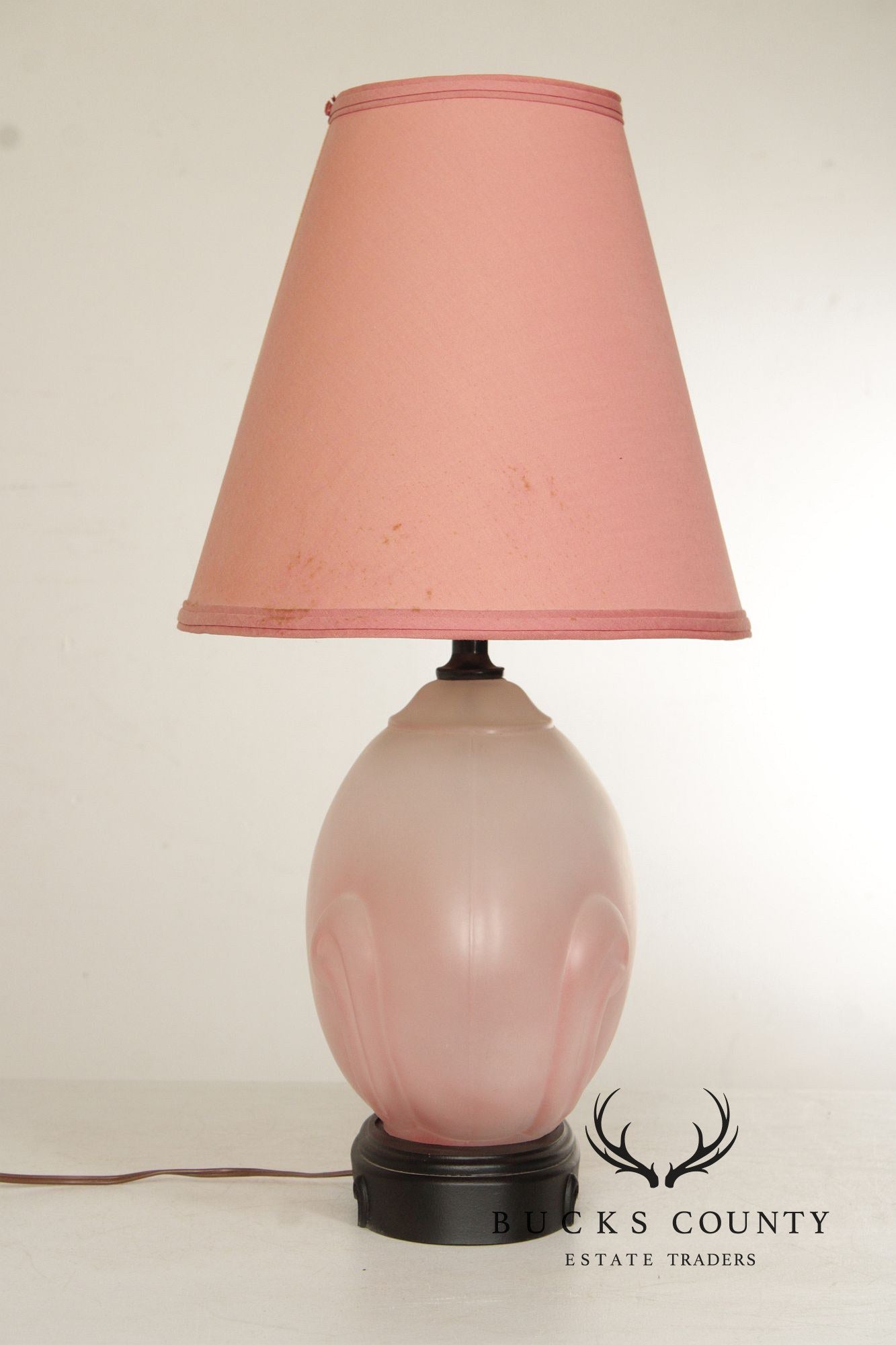 Hollywood Regency Pink Glass Table Lamp