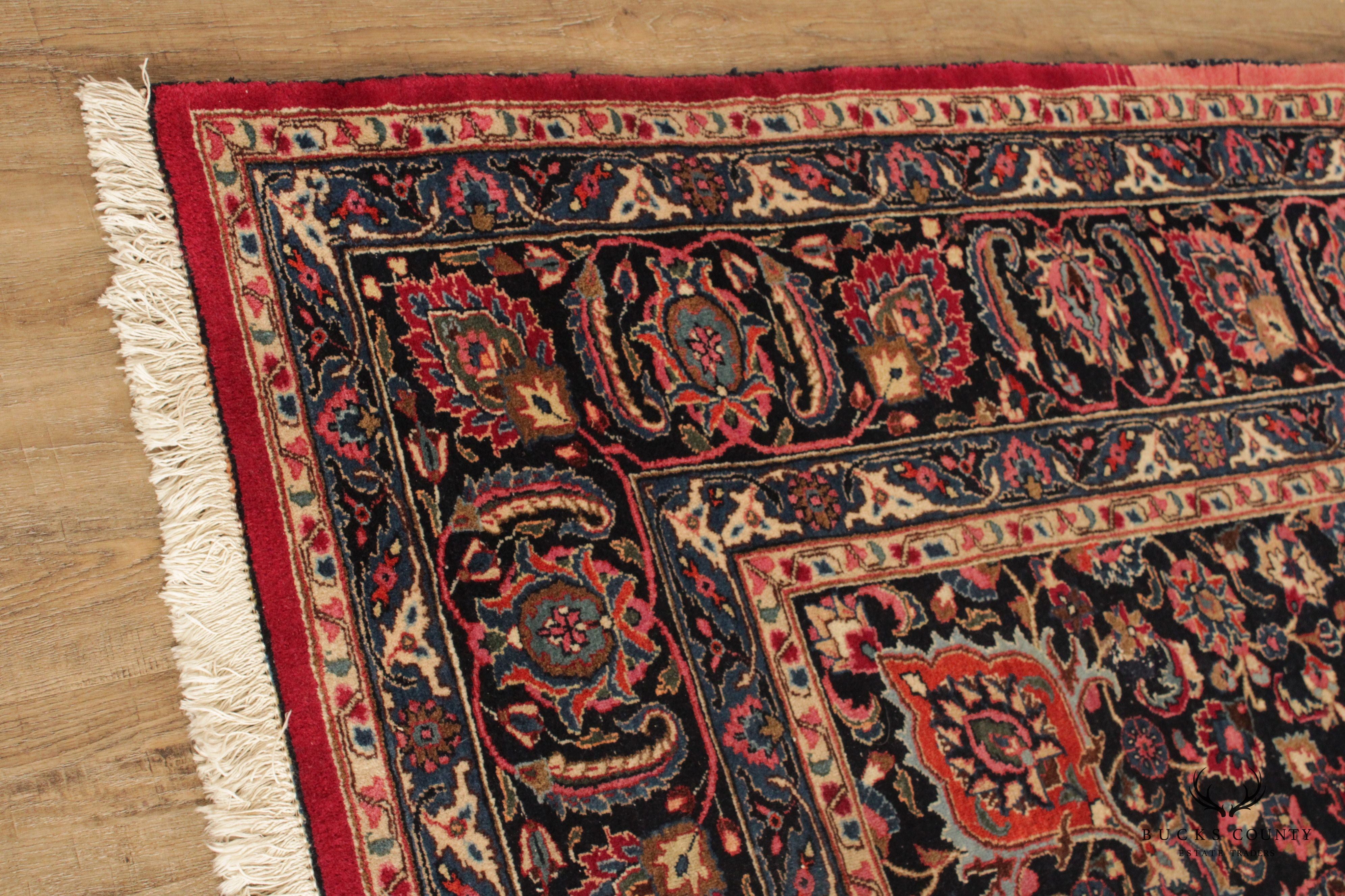 Persian Tabriz Wool Area Rug With Medallion 13' x 10'