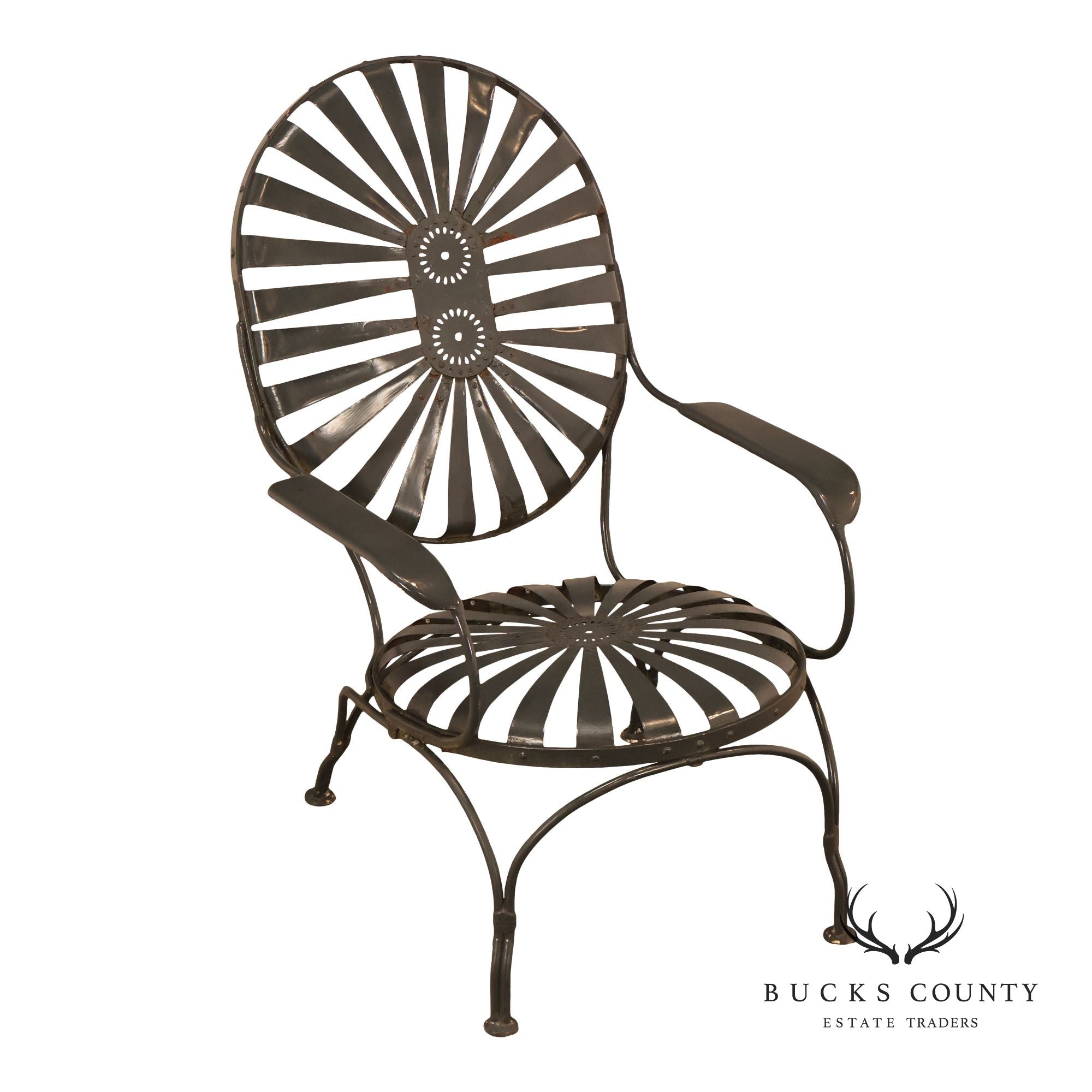 Francois Carre Outdoor Patio Sunburst Armchair