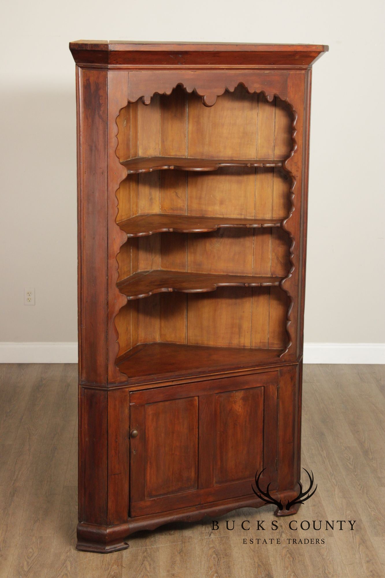 Antique 19th Century American Poplar Corned Cabinet