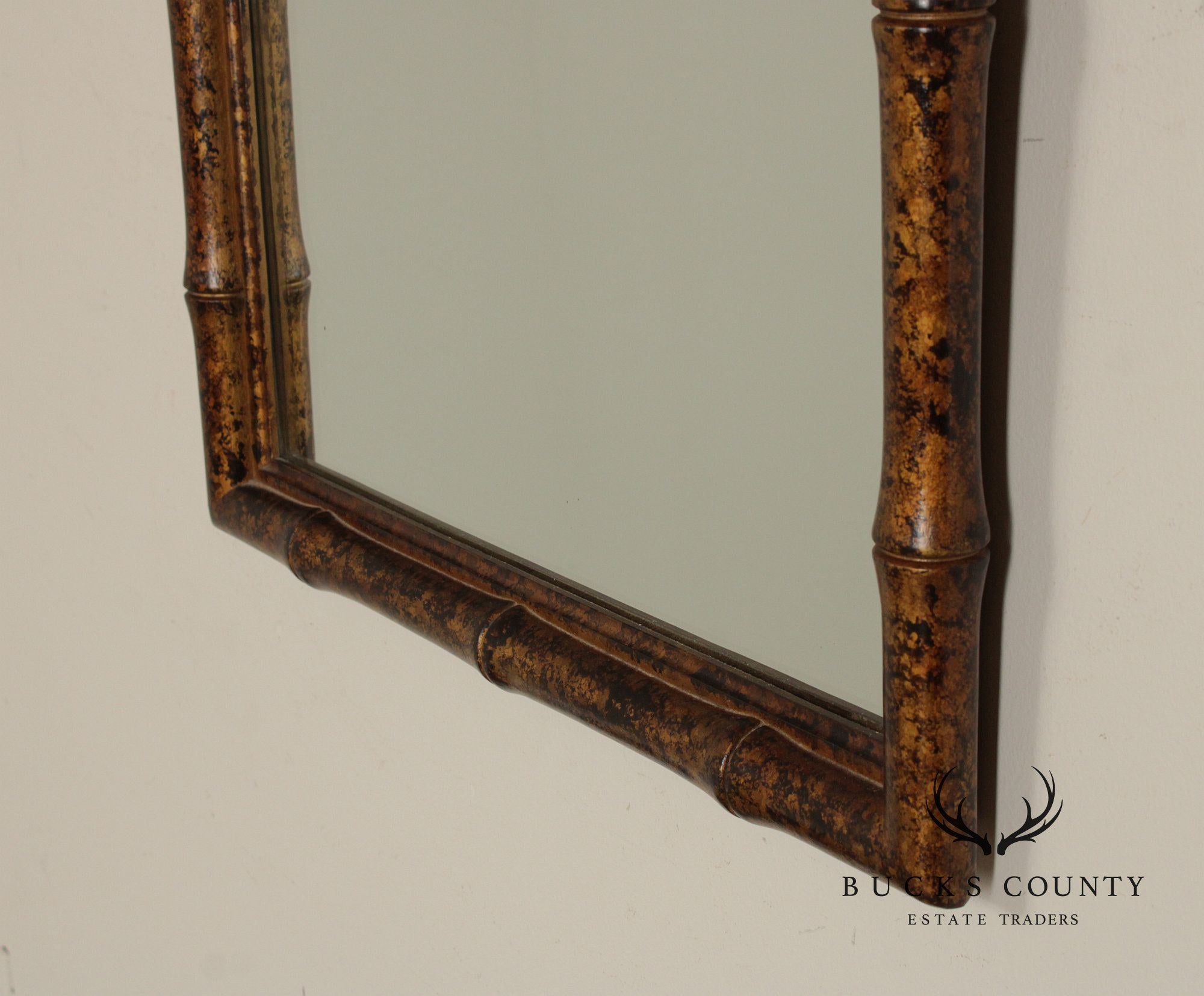 Henredon Hollywood Regency Faux Bamboo Wall Mirror