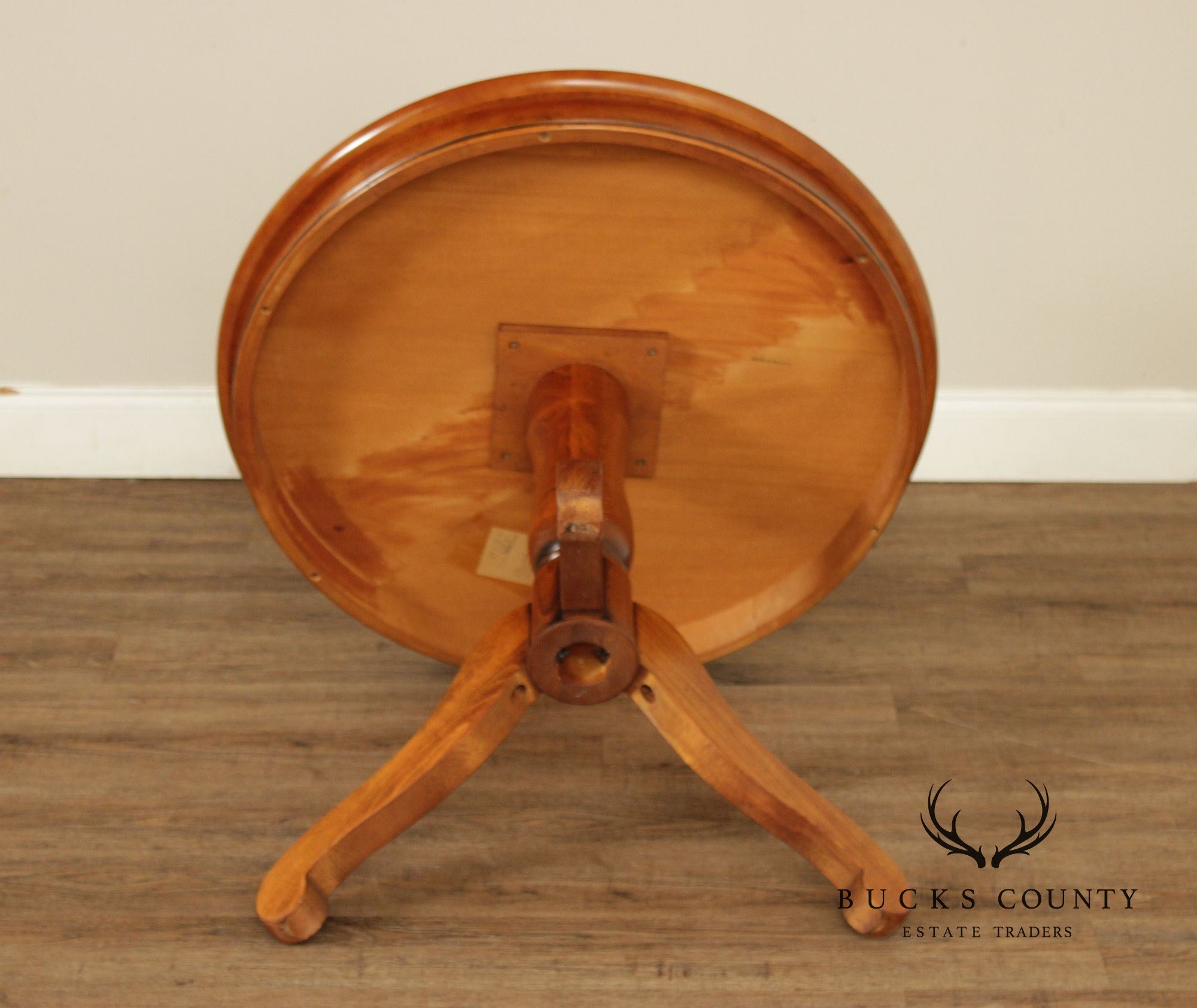 Grange France Round 33" Cherry Pedestal Side Table