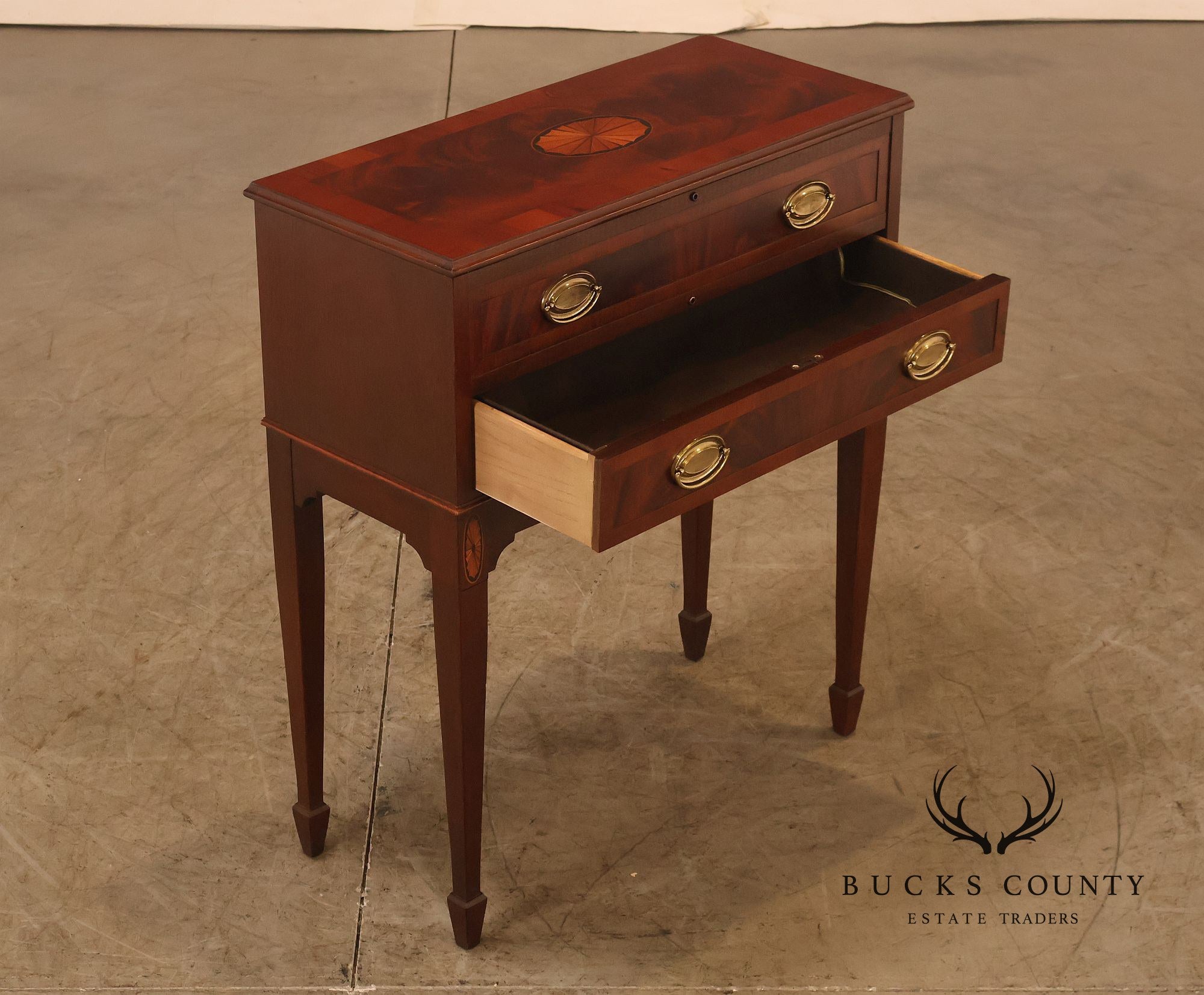 Hekman Federal Style Mahogany Inlaid Silver Chest