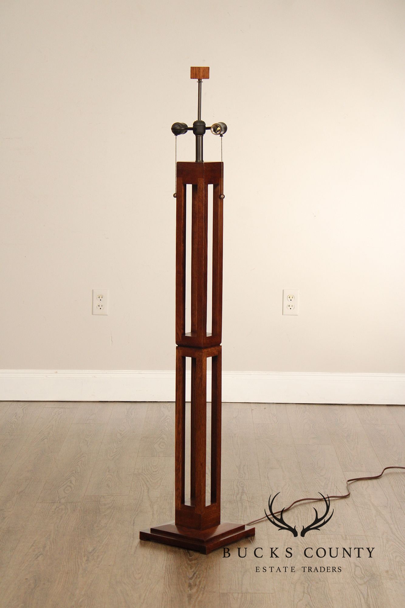Quoizel Arts & Crafts Style Oak Floor Lamp