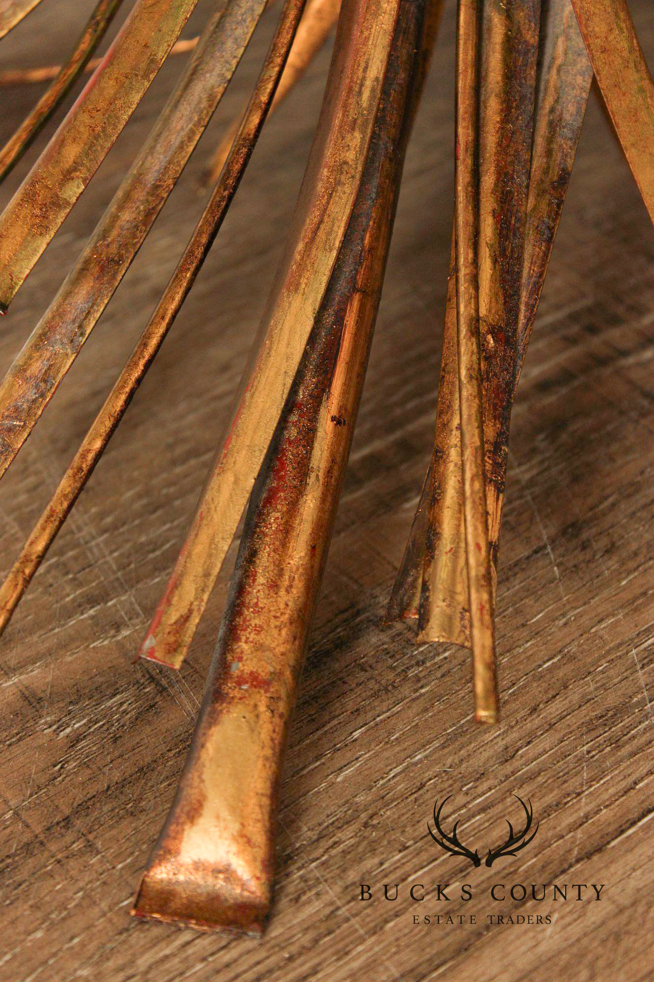 Hollywood Regency Glass Top Wheat Sheaf Coffee Table