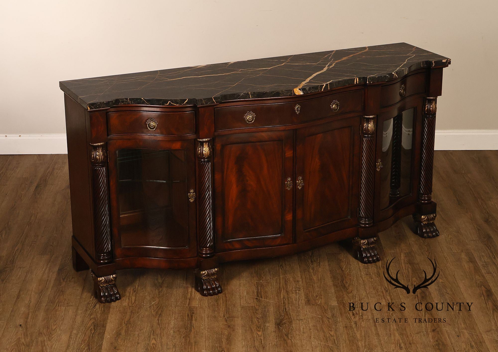 Henredon Historic Natchez Collection Marble Top Mahogany Sideboard