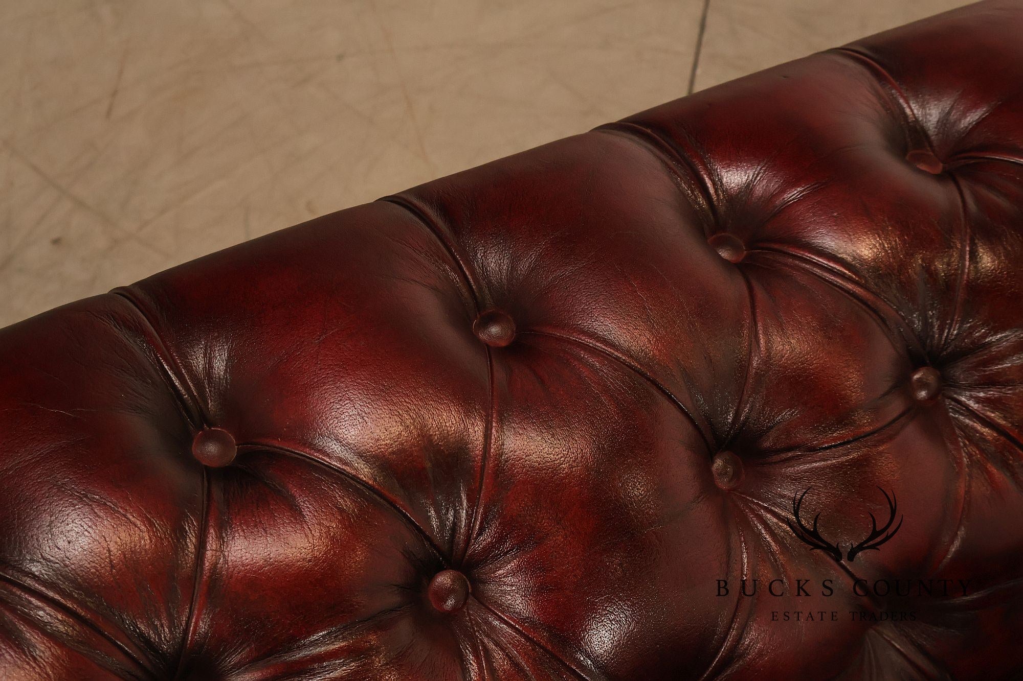Chesterfield Style Oxblood Leather Sofa