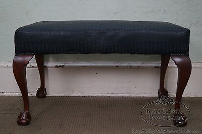 Mahogany Chippendale Style Claw Foot Bowtie Bench