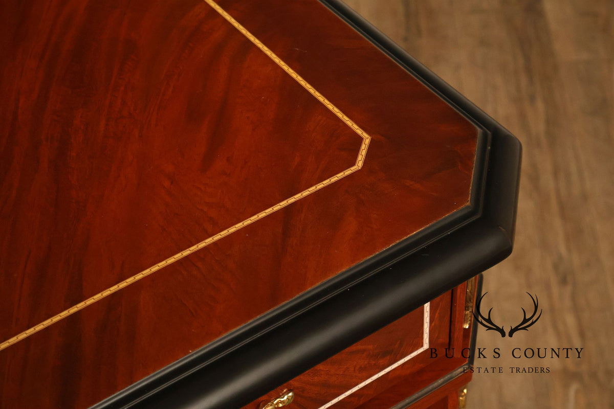 Neoclassical Empire Style Greek Key Mahogany Telephone Stand Cabinet