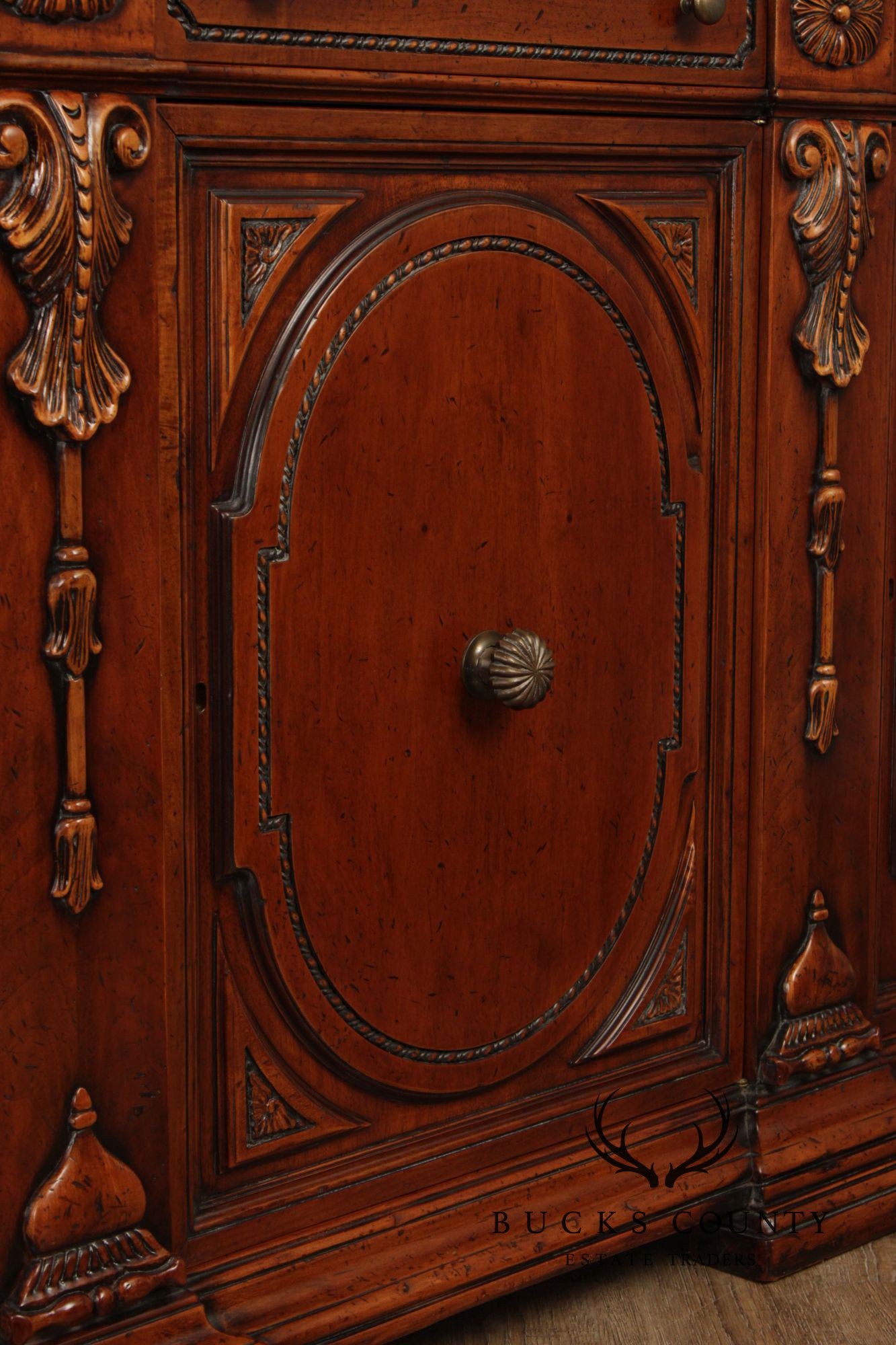 Francesco Molon XVI Century Style Walnut Carved Sideboard